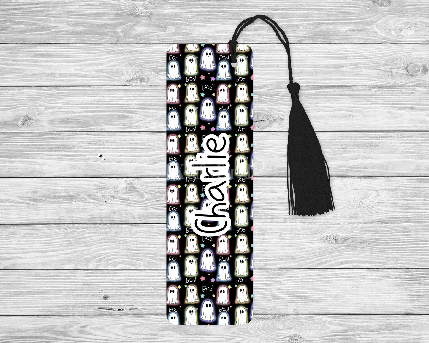 Personalised Bookmark For Children, Colourful Ghost Bookmark, Reading Gifts