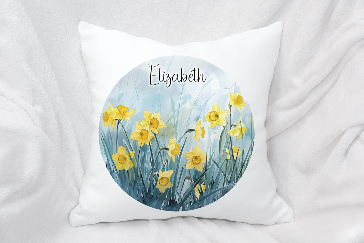 Daffodil Flower Cushion, Spring Flower Home Decor Pillow, Gift For Mum Nan Auntie, Gift For Gardener, New Home Decor