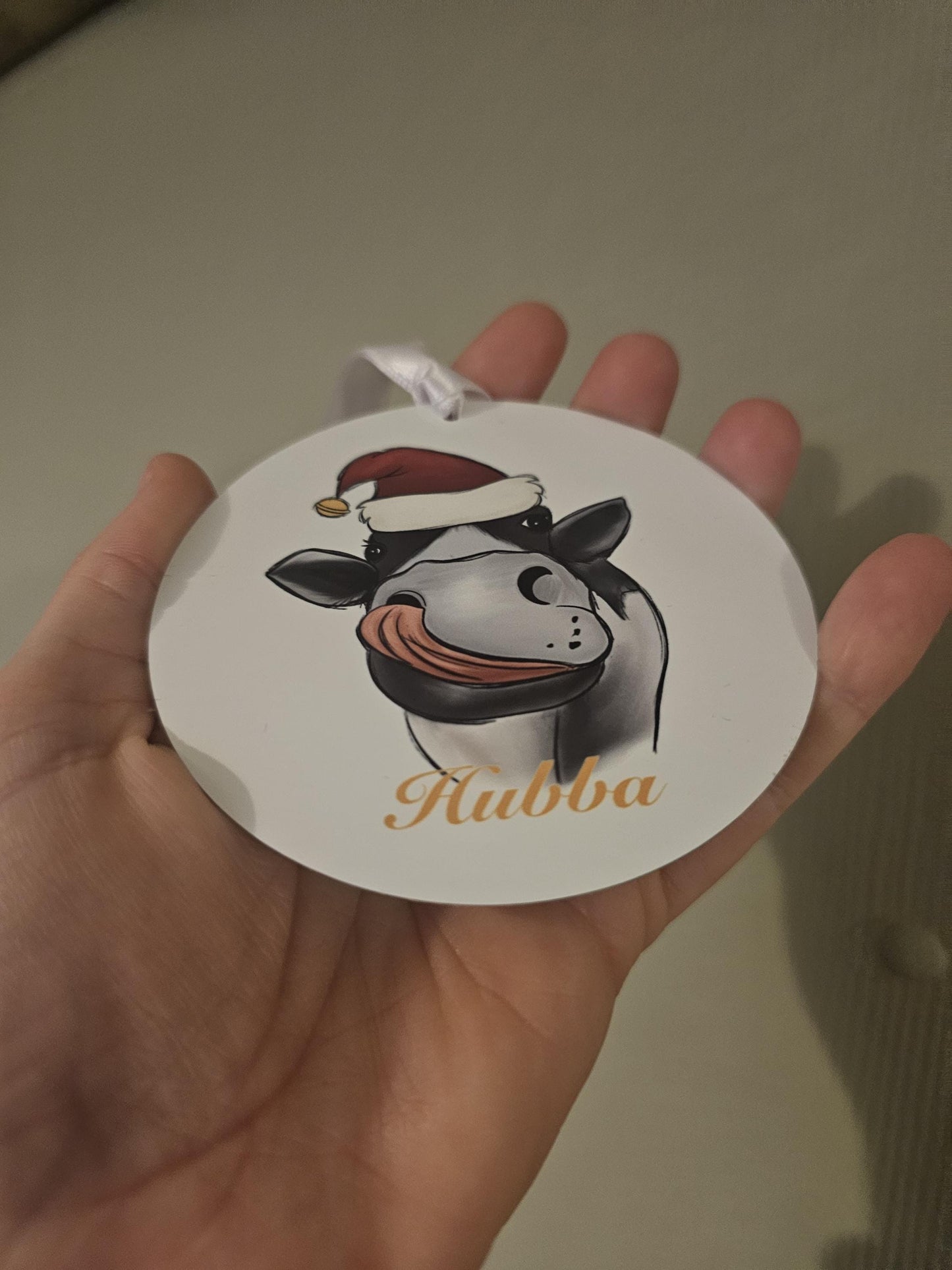 Personalised Christmas Tree Decoration, Christmas Hanging Ornament, Metal Tree Decoration, Cow Tree Decoration,Custom Cow Christmas Ornament