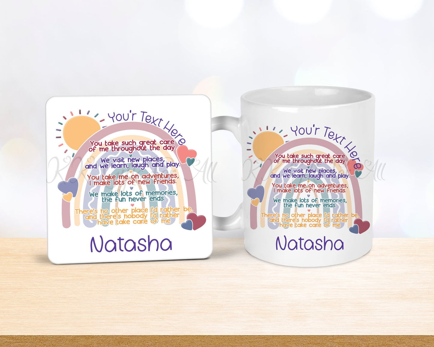 Personalised Nursery Worker Gift, Leaving Gift For Nursery Assistant, Thank You Mug And Coaster
