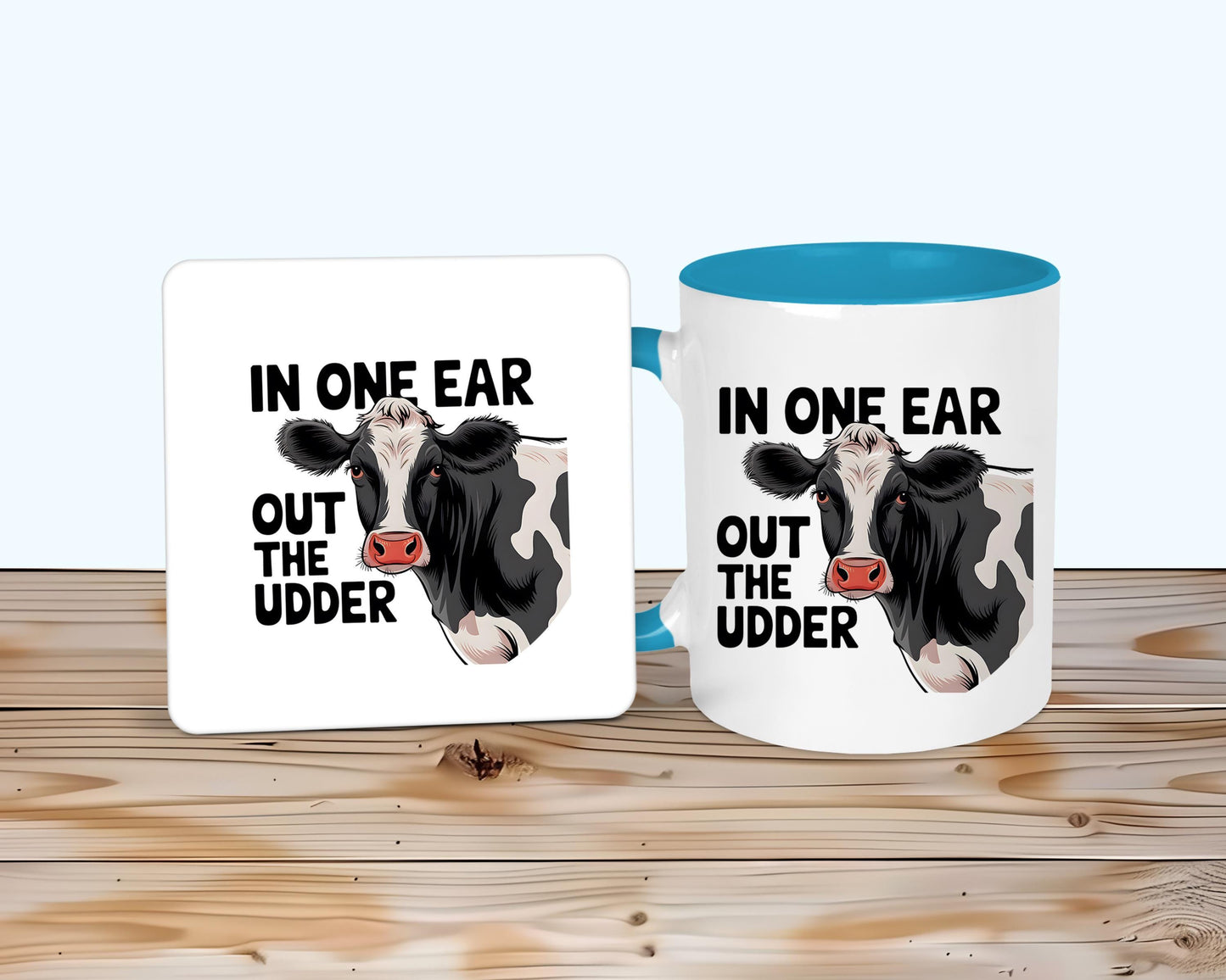 Udder Cow Mug & Coaster, Gift For Farmers, Cow Coffee Tea Cup, Funny Cow Lover Gifts