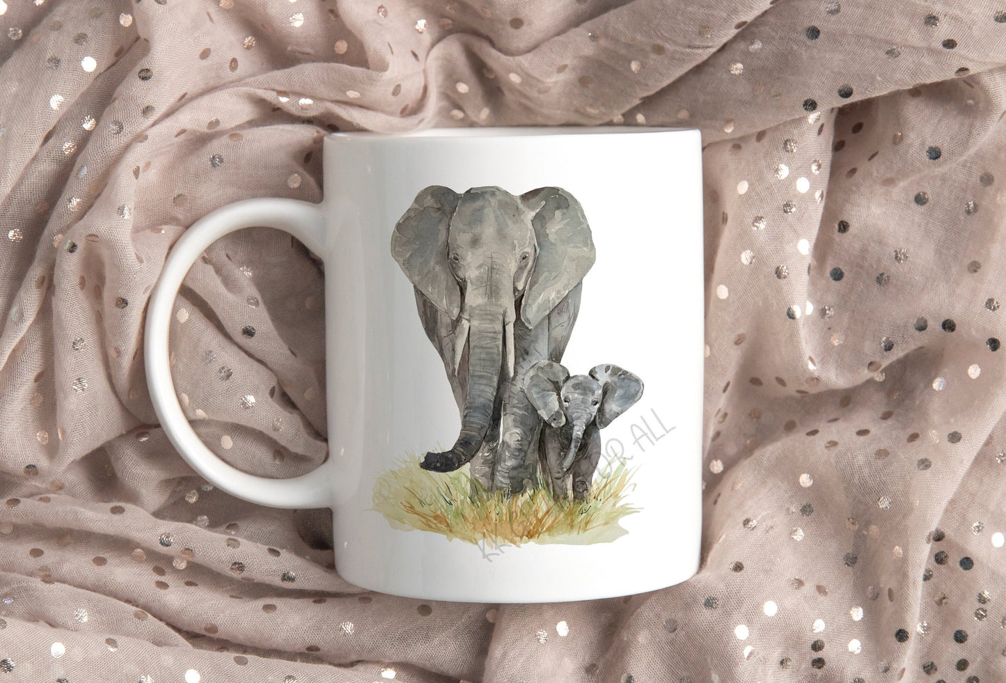 Elephant Lover Gift Idea, Baby Elephant With Mother/Mum, New Mum Gift, Baby Shower Gift, Secret Santa Present, Gift For Mummy, Mums New Mug