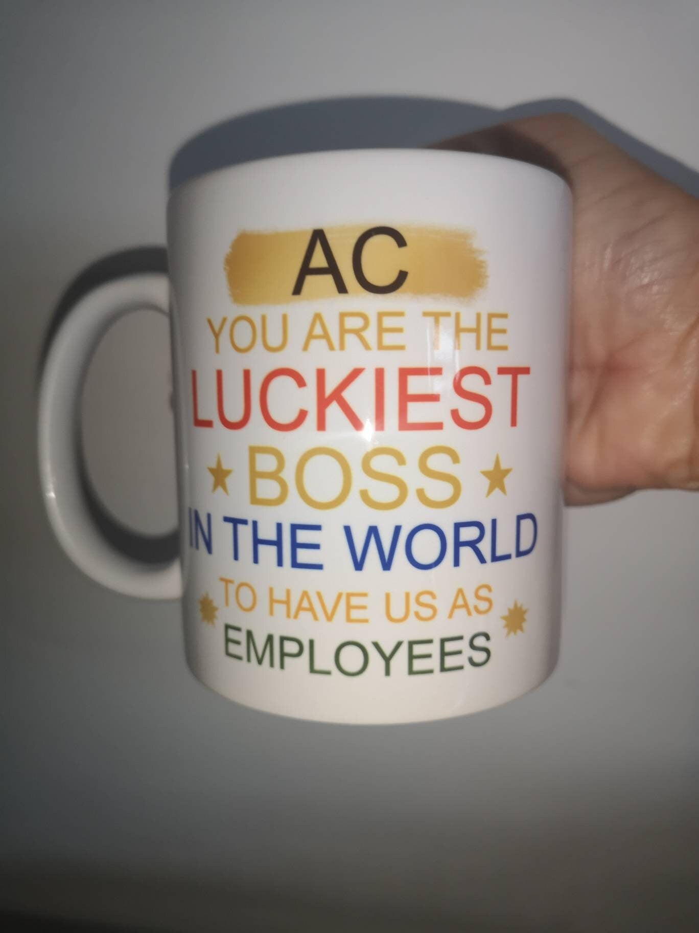 Best Boss Gift, Office Mug, Personalised Coffee Mug, Luckiest Boss In World From Employees, Matching Mug & Coaster Gift Set