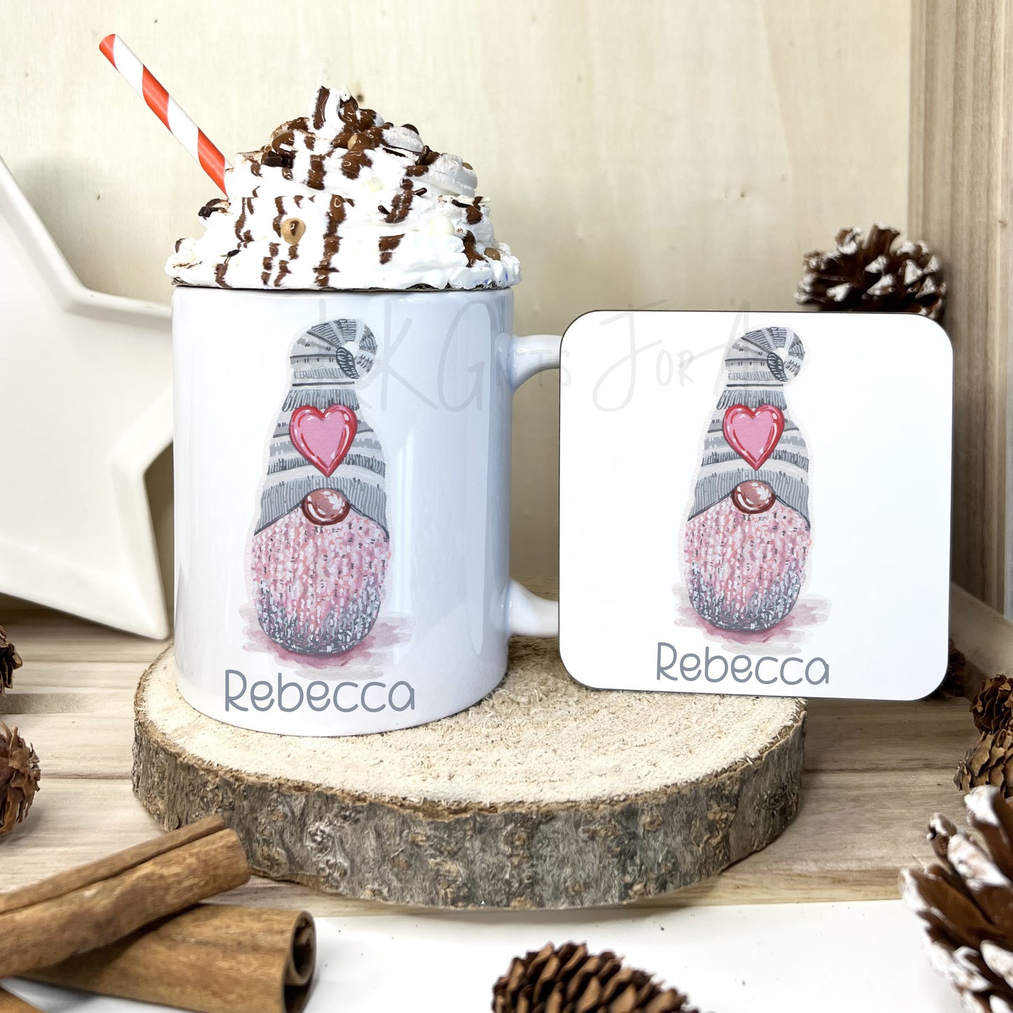 Personalised Gnome Mug, Gift Ideas For Her, Valentine's Gnome Gift For Wife, Gonk Mug