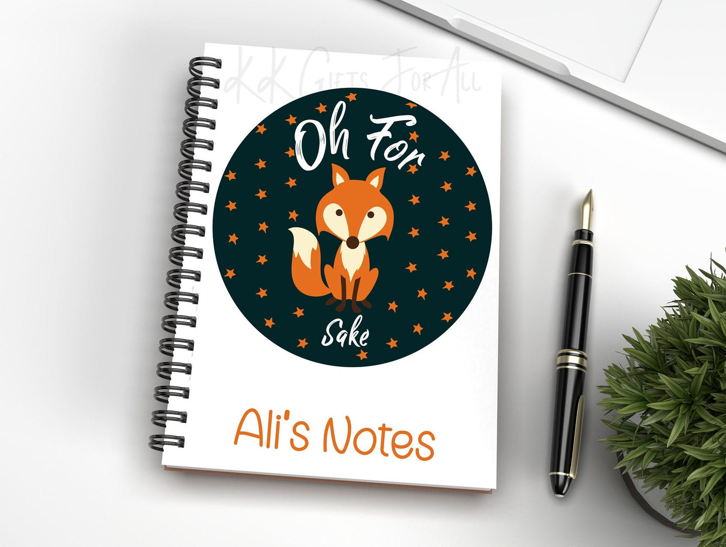 Personalised Fox Sake Notebook, Office Notepad, Oh For Fox Sake
