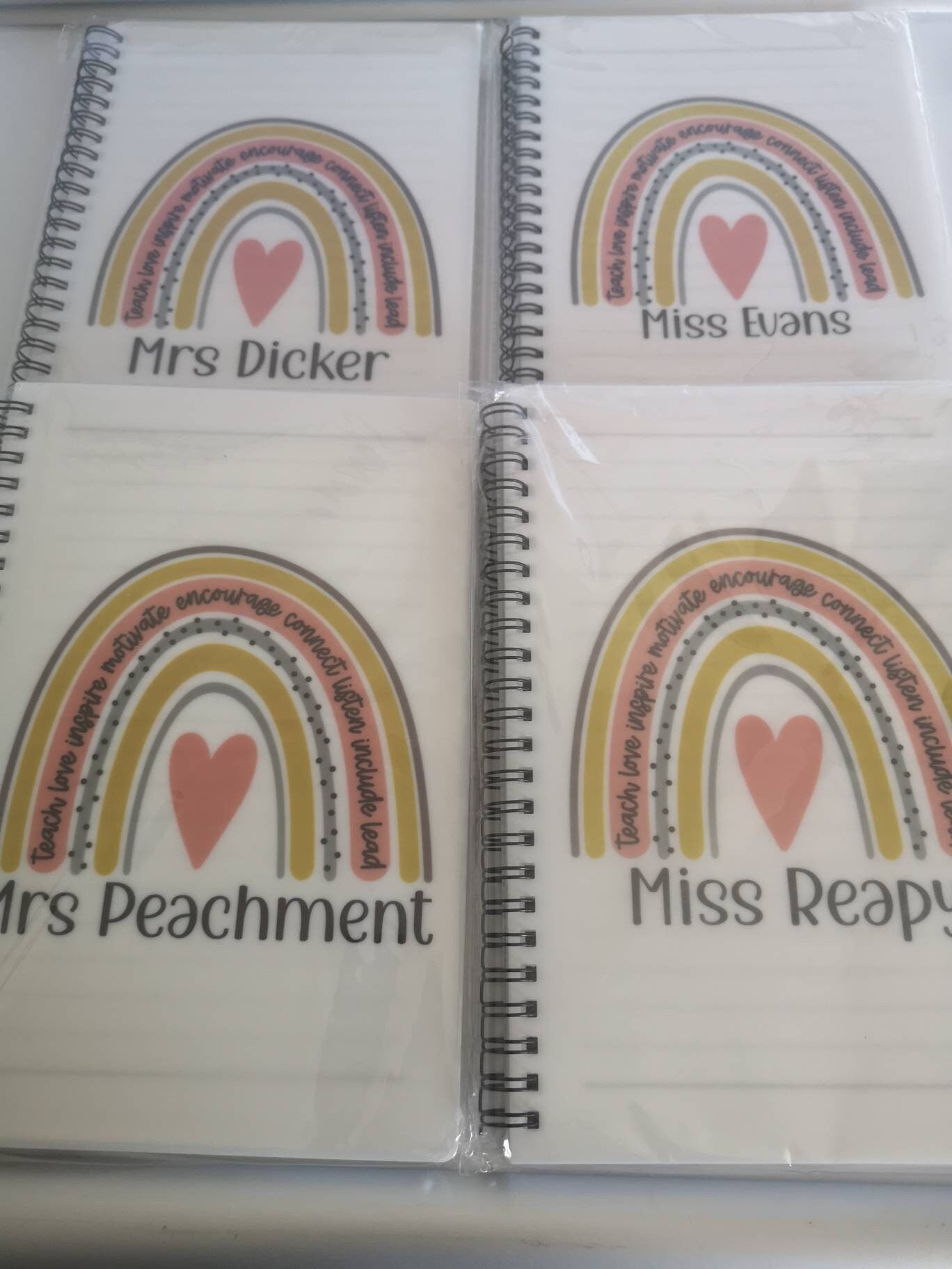 Personalised Teacher A5 Notebook, Rainbow Notebook Gift For Teacher