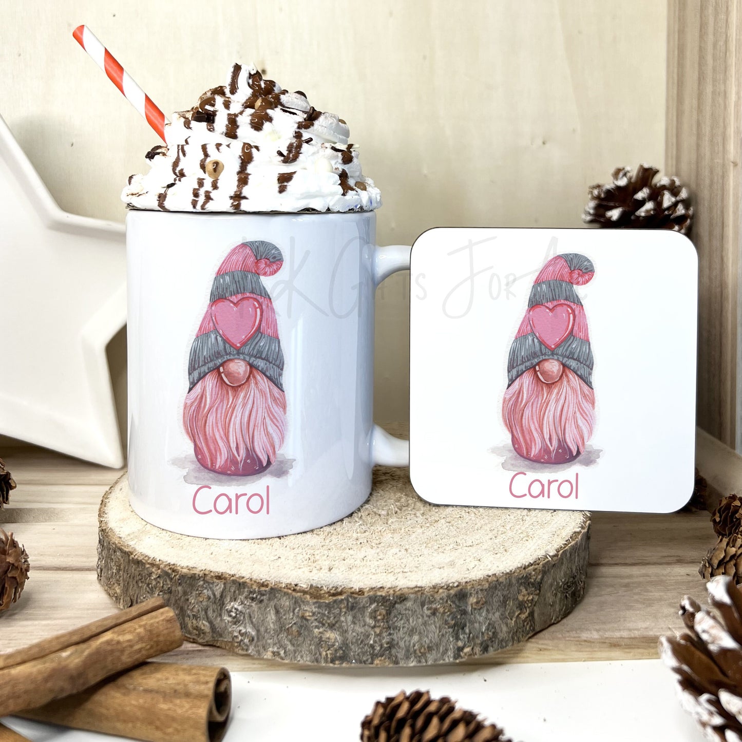 Personalised Gnome Mug, Gift Ideas For Her, Valentine's Gnome Gift For Wife, Gonk Mug