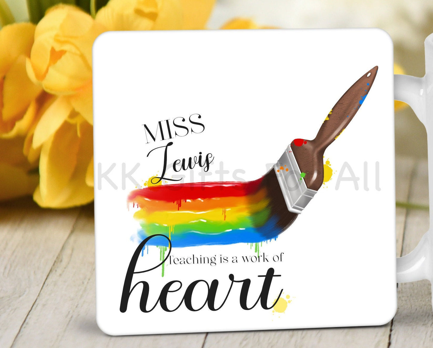 Personalised Teacher Mug, Gifts For Teacher, Mug And Coaster Gift Set, Custom Gifts, Thank You Teaching Assistant,