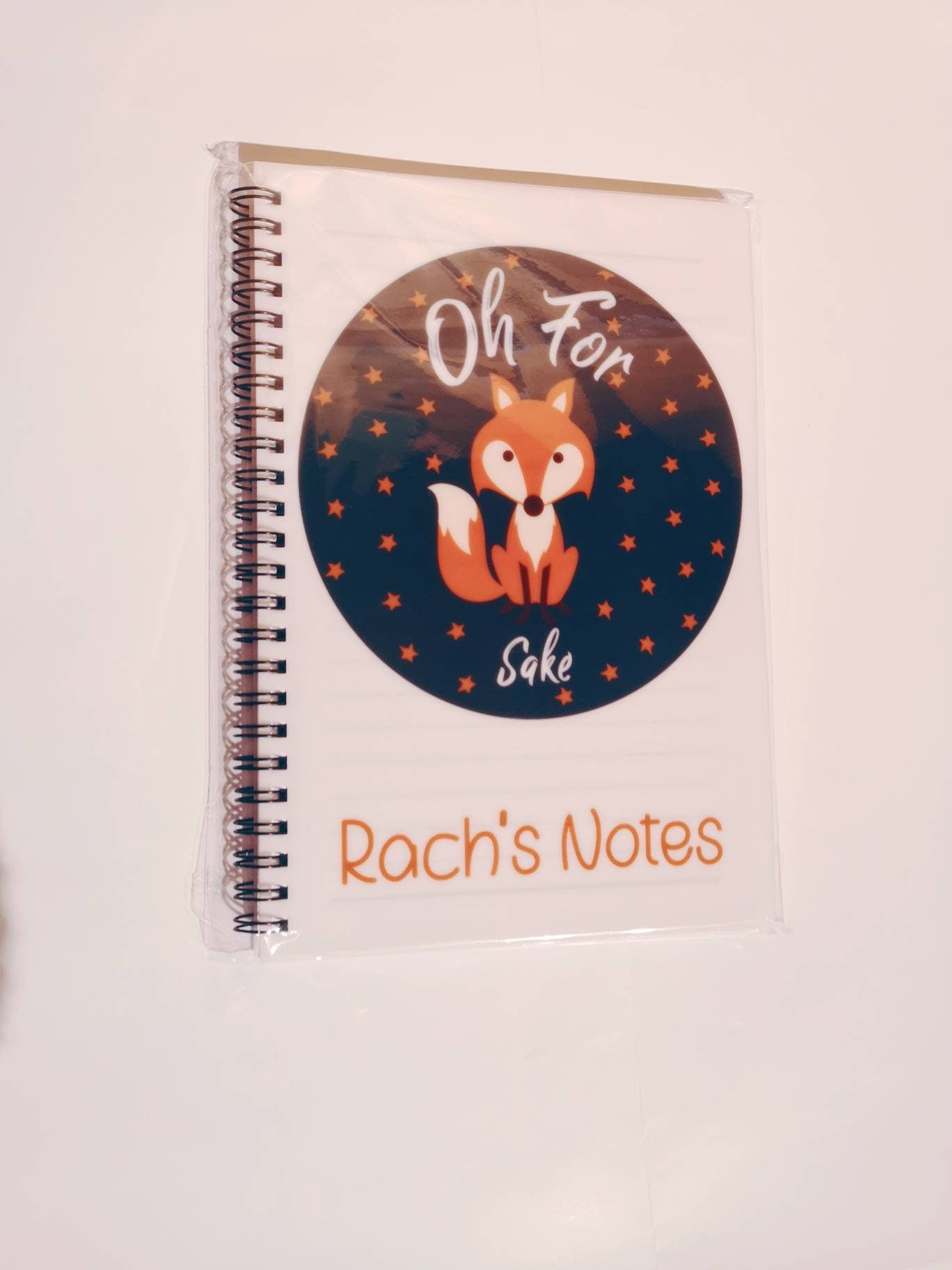 Personalised Fox Sake Notebook, Office Notepad, Oh For Fox Sake
