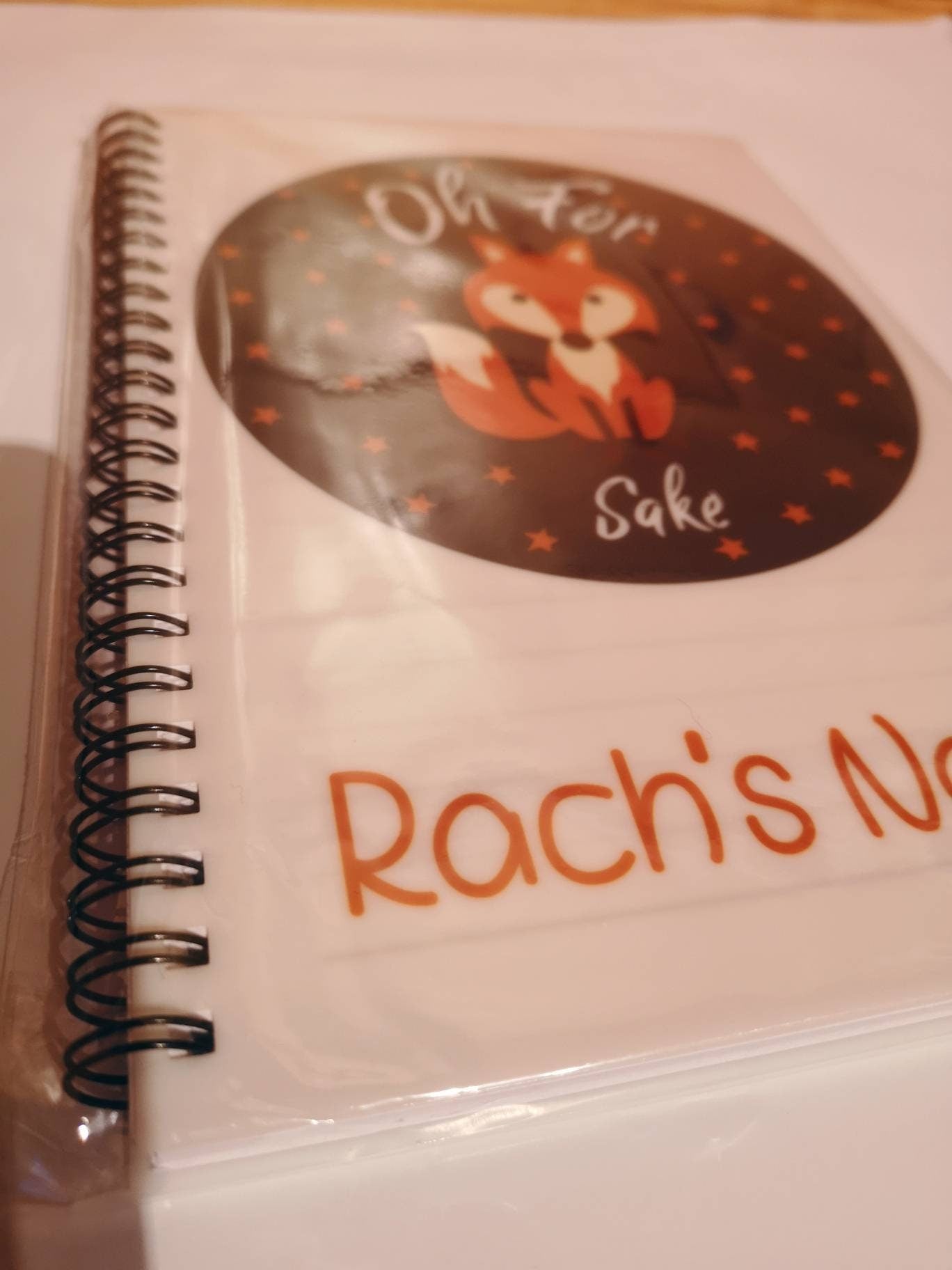 Personalised Fox Sake Notebook, Office Notepad, Oh For Fox Sake
