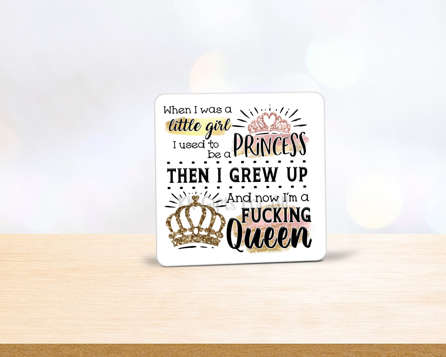 Rude Sweary Mug, Birthday Gift For Friend, Adult Humour Swearing Gifts, Mug And Coaster Fucking Queen Gift