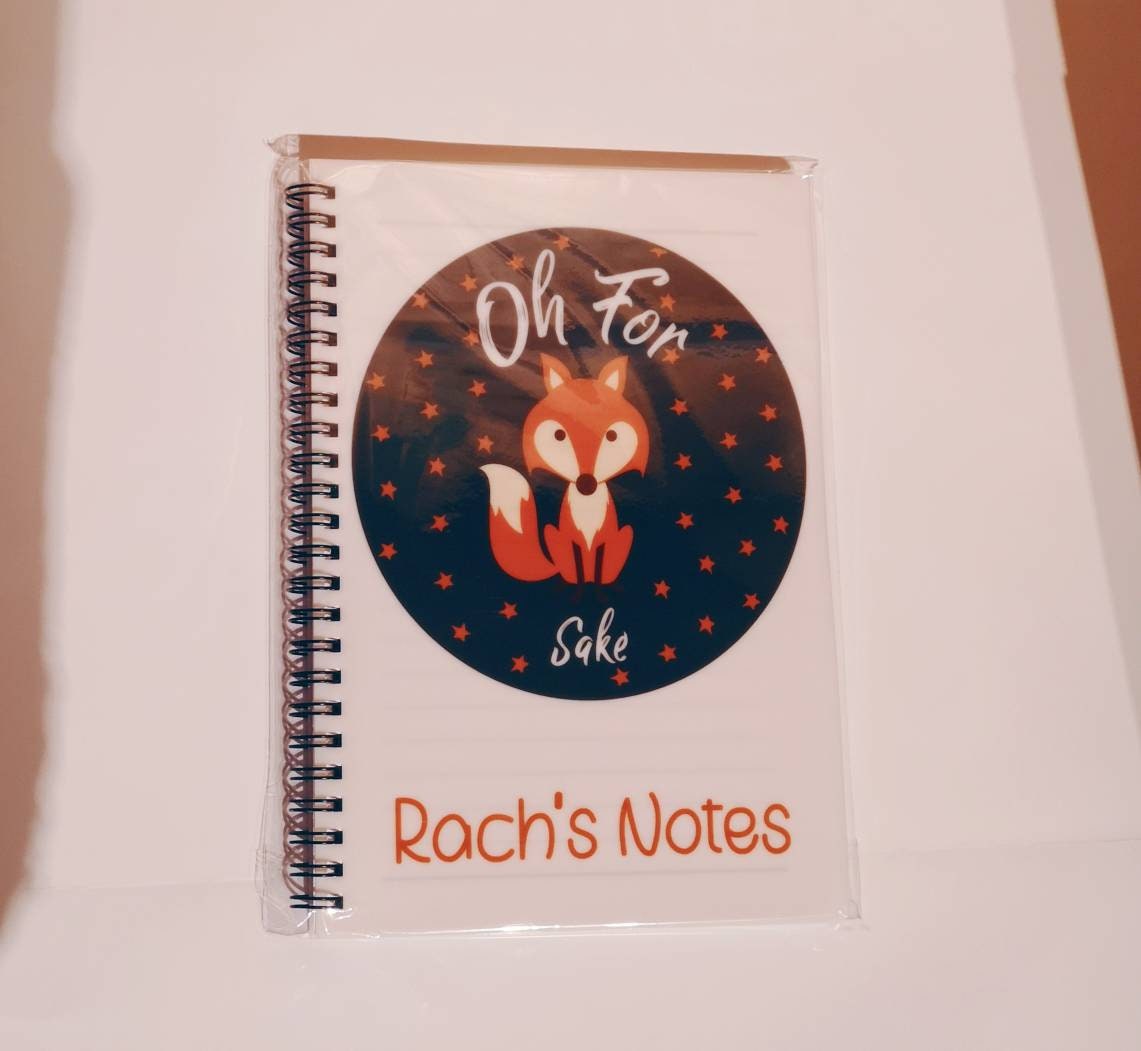Personalised Fox Sake Notebook, Office Notepad, Oh For Fox Sake