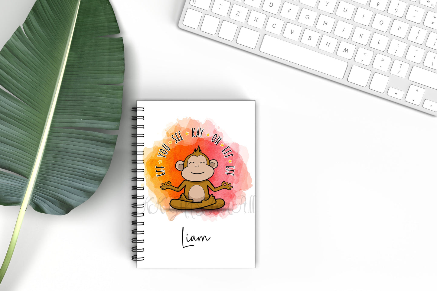 Monkey Subtle Swearing Notebook, Gift For Best Friend, Birthday Gift For Him, Personalised Notepad, A5 binded lined Notes, Rude Notes