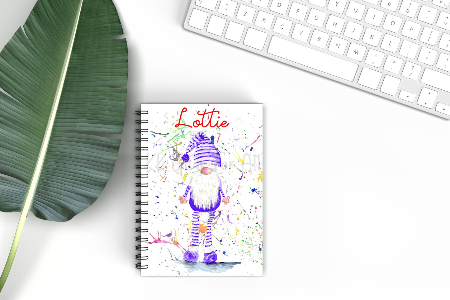 Purple Gonk Notebook, Gift For Mum, Birthday Gift For Her, Personalised Notepad, A5 Binded Lined, Gift For Her, Purple Gonk, Cute Gnome Book