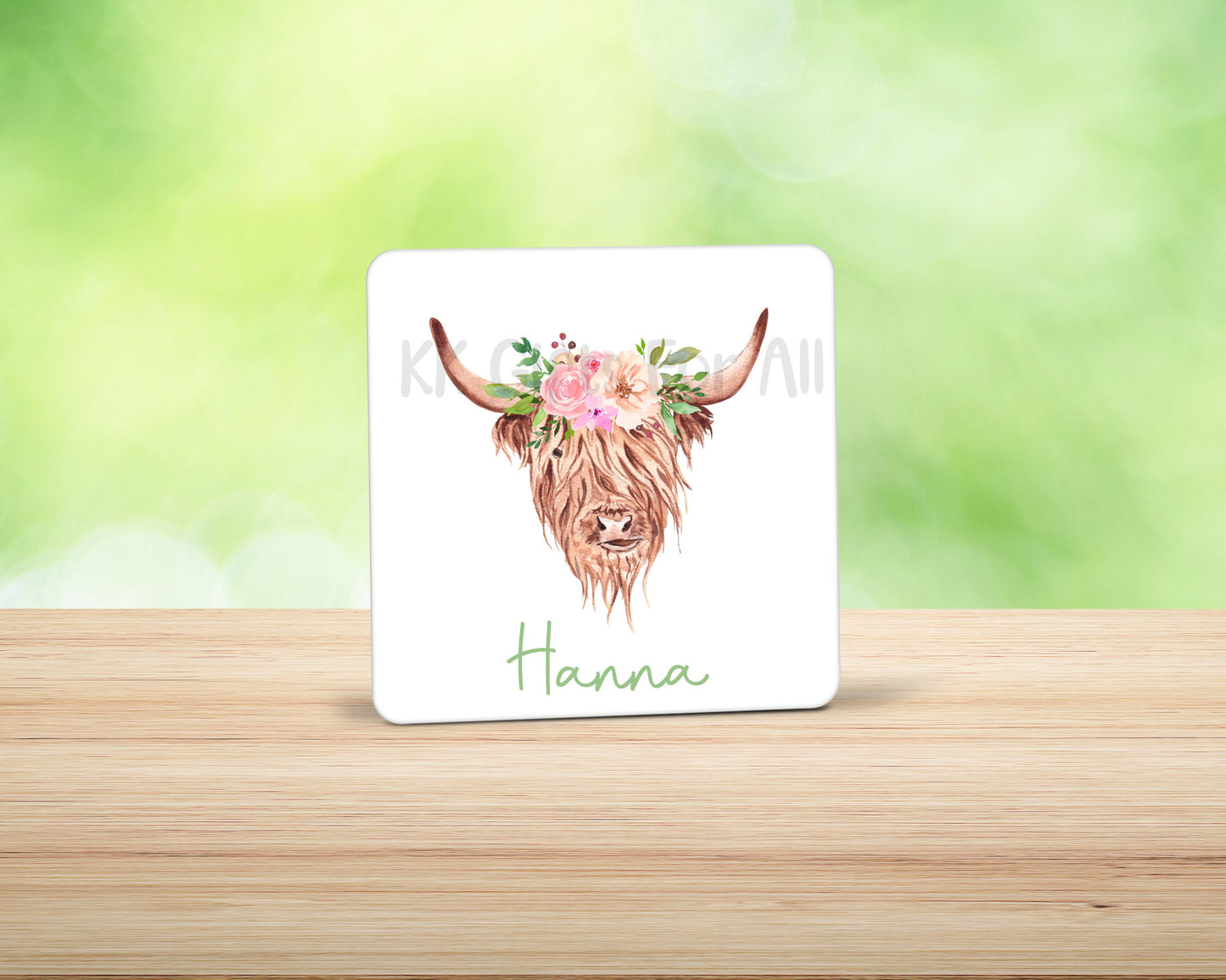 Personalised Highland Cow Mug, Brown Floral Highland Cattle Gifts, Mug For Women Mum Nan Sister Friend