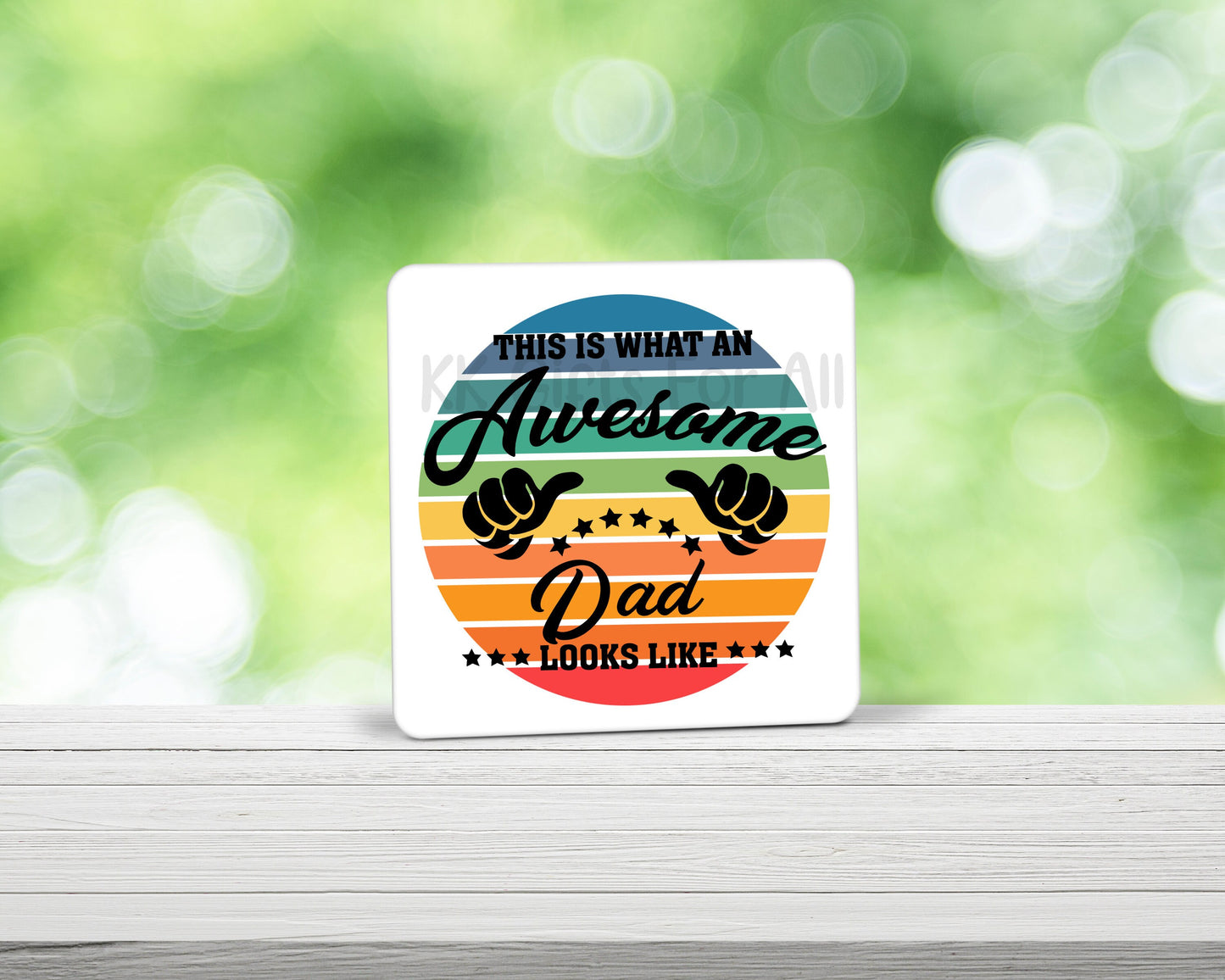 This Is What An Awesome Dad Looks Like, Dad's Birthday, Dad Mug And Coaster Gift Set