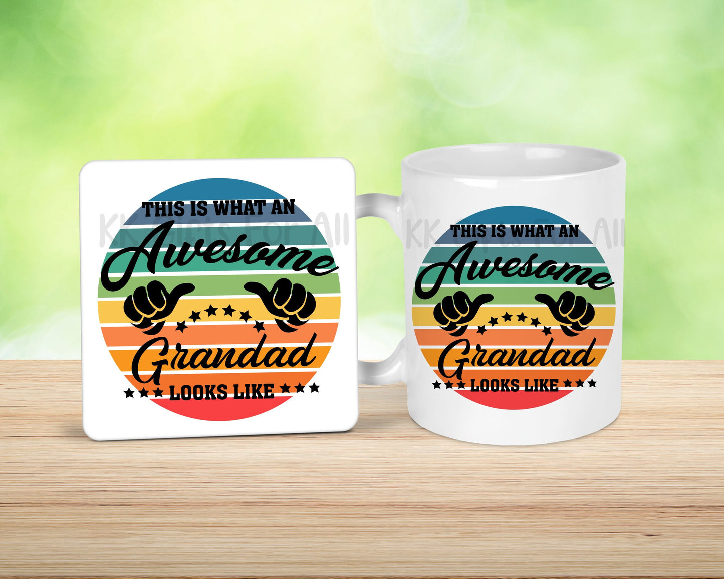 Father's Day Gift For Grandad, Grandads Birthday, Gifts For Him, Awesome Grandad, Mug And Coaster Gift Set For Grandad, Fathers Day Gifts