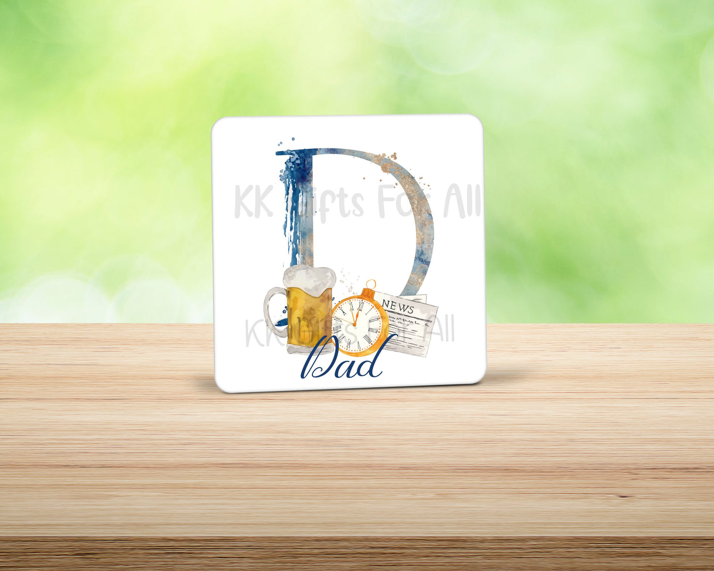 Personalised Initial Mug & Coaster Gift Set, Bampi, Gramps, Gifts For Him