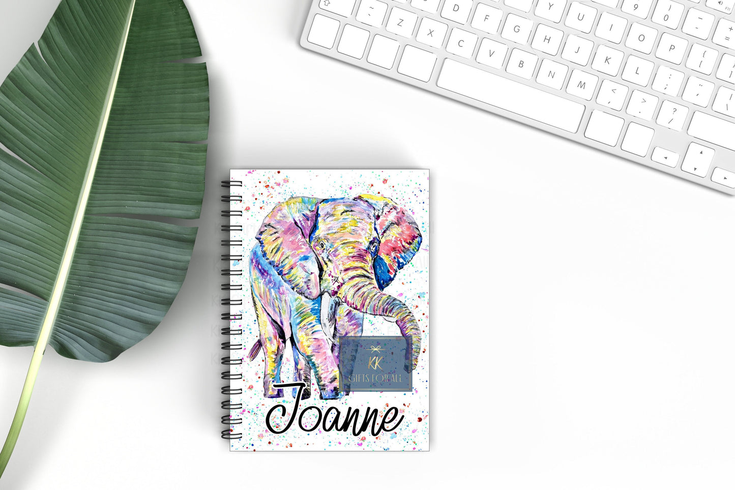 Personalised Elephant Notebook, Gift For Mum Or Friend, Birthday Gift For Her, Personalised Notepad, Office Notepad, Gift For Elephant Lover