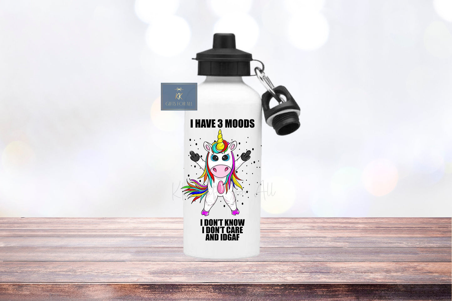 Sarcastic Unicorn Water Bottle, Rude Drink Bottle, Aluminium Bottle, Funny Adult Unicorn