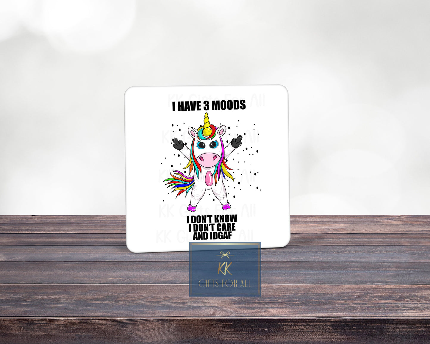 Sarcastic Unicorn Mug & Coaster, Adult Humour Gifts, Coloured Unicorn
