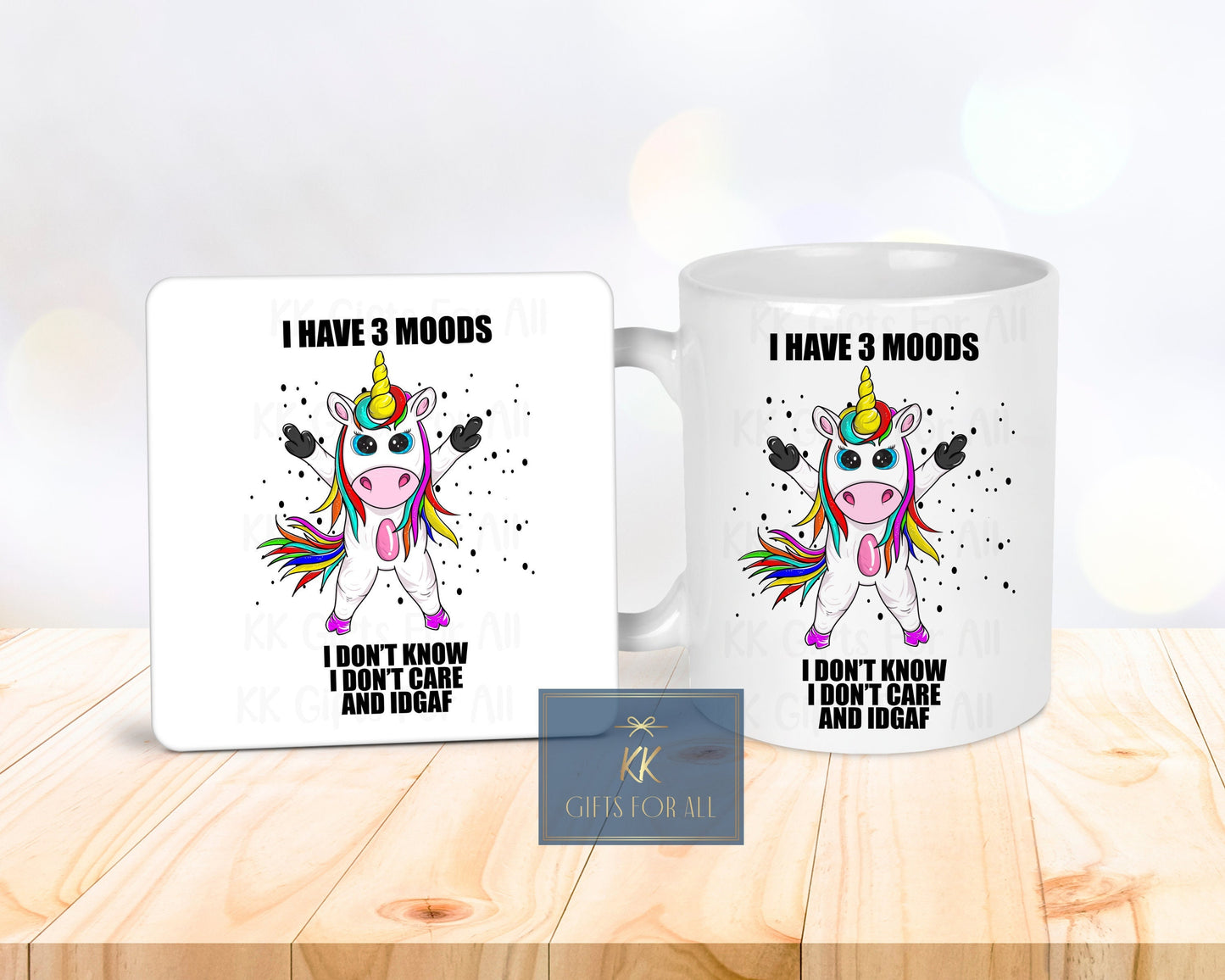 Funny Unicorn Mug, Birthday Gift Best Friend, Gift For Her, Sarcastic Unicorn, Adult Humour Gifts, Mug And Coaster Gift, Coloured Unicorn