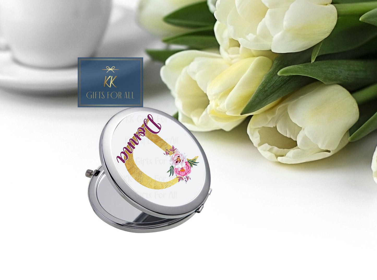 Personalised Compact Mirror, Gift For Her, Bridesmaid Gift, Thank you Gift, Gift For Best Friend, Round Mirror, Maid Of Honour Gift, Wedding