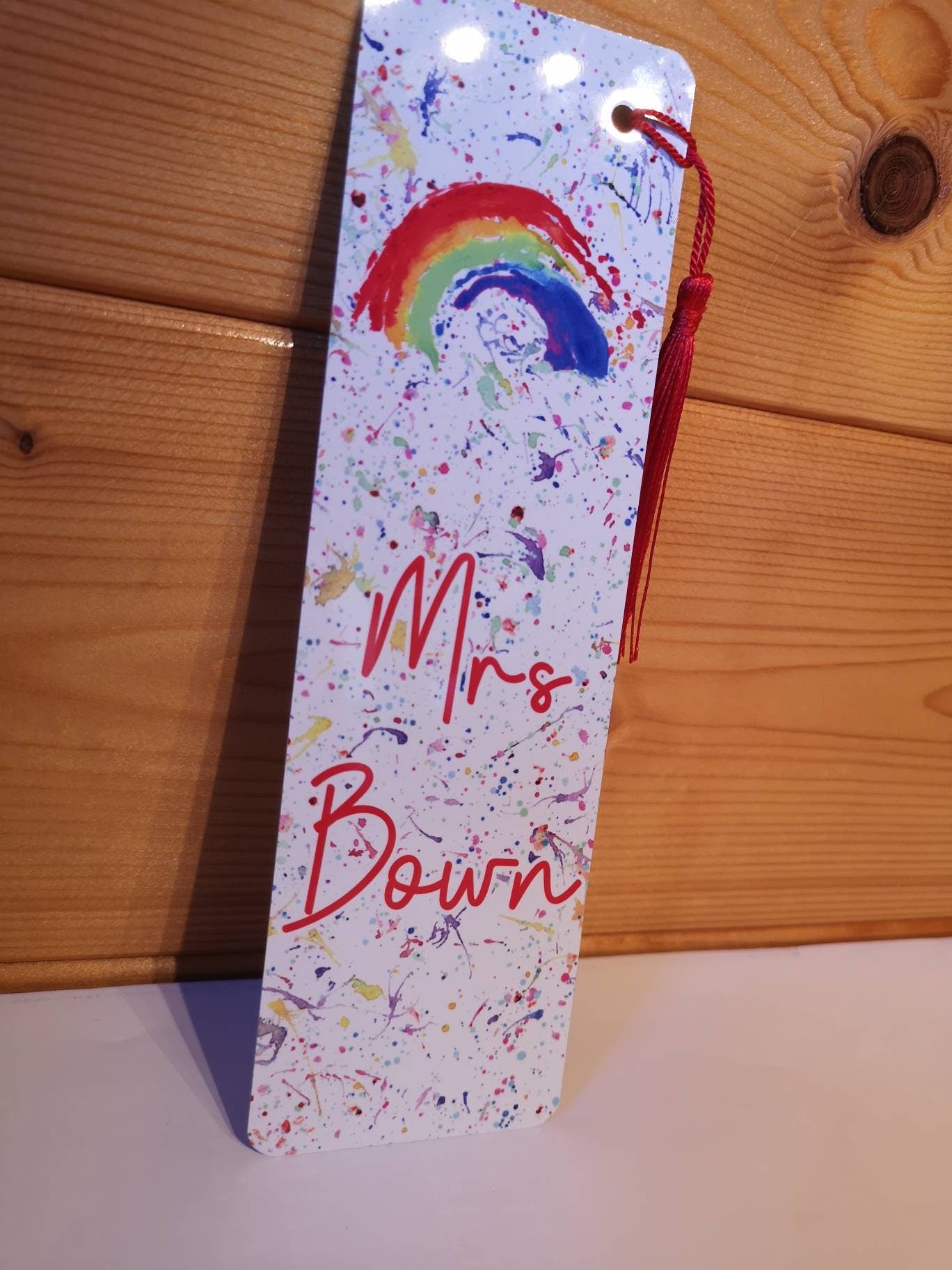 Rainbow bookmark, Personalised Bookmark, Gift For Book Lover, Teacher Gift, Rainbow Colourful Bookmark, Custom Marker, Book Marker, Nan Gift