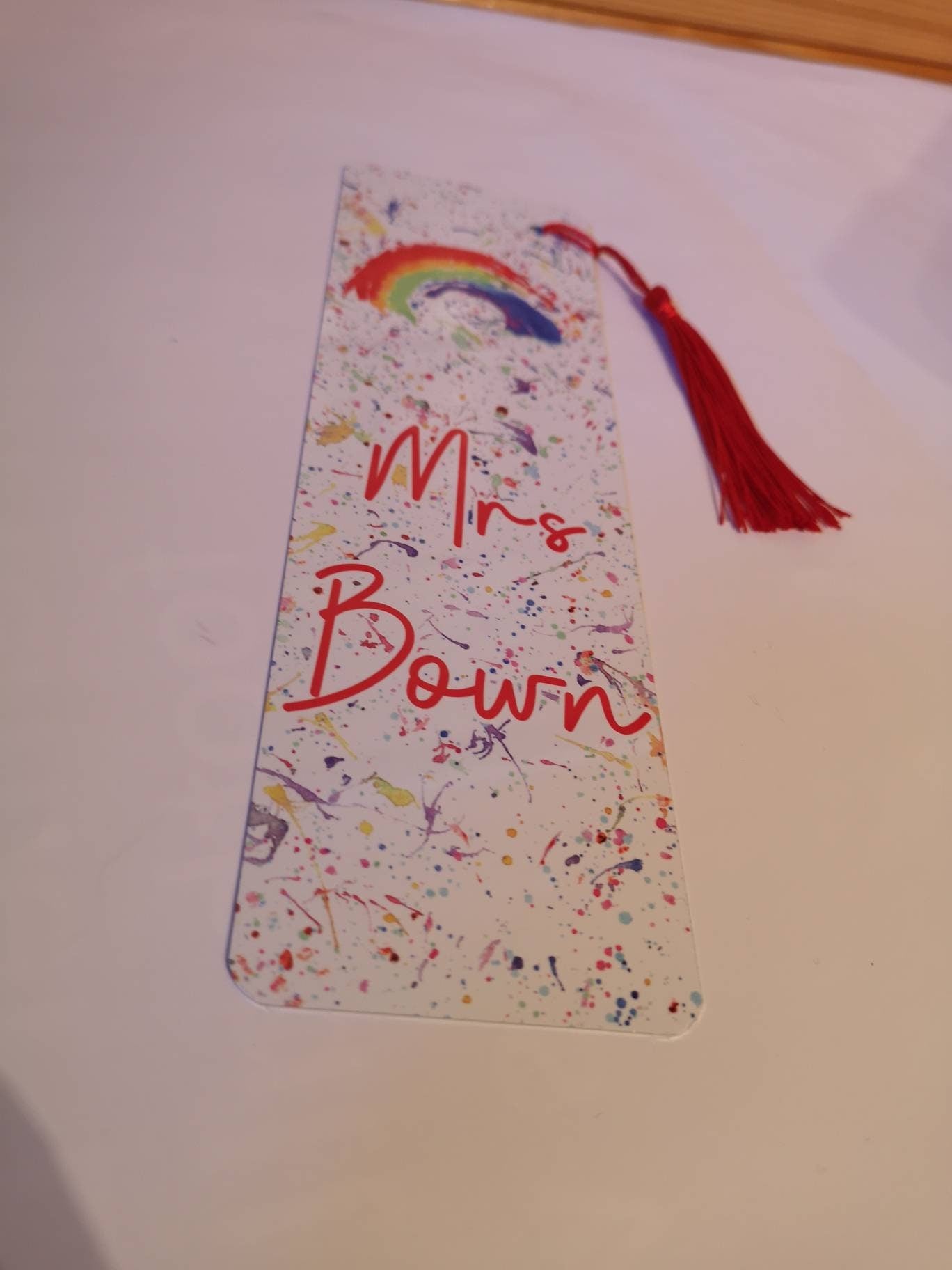 Rainbow bookmark, Personalised Bookmark, Gift For Book Lover, Teacher Gift, Rainbow Colourful Bookmark, Custom Marker, Book Marker, Nan Gift