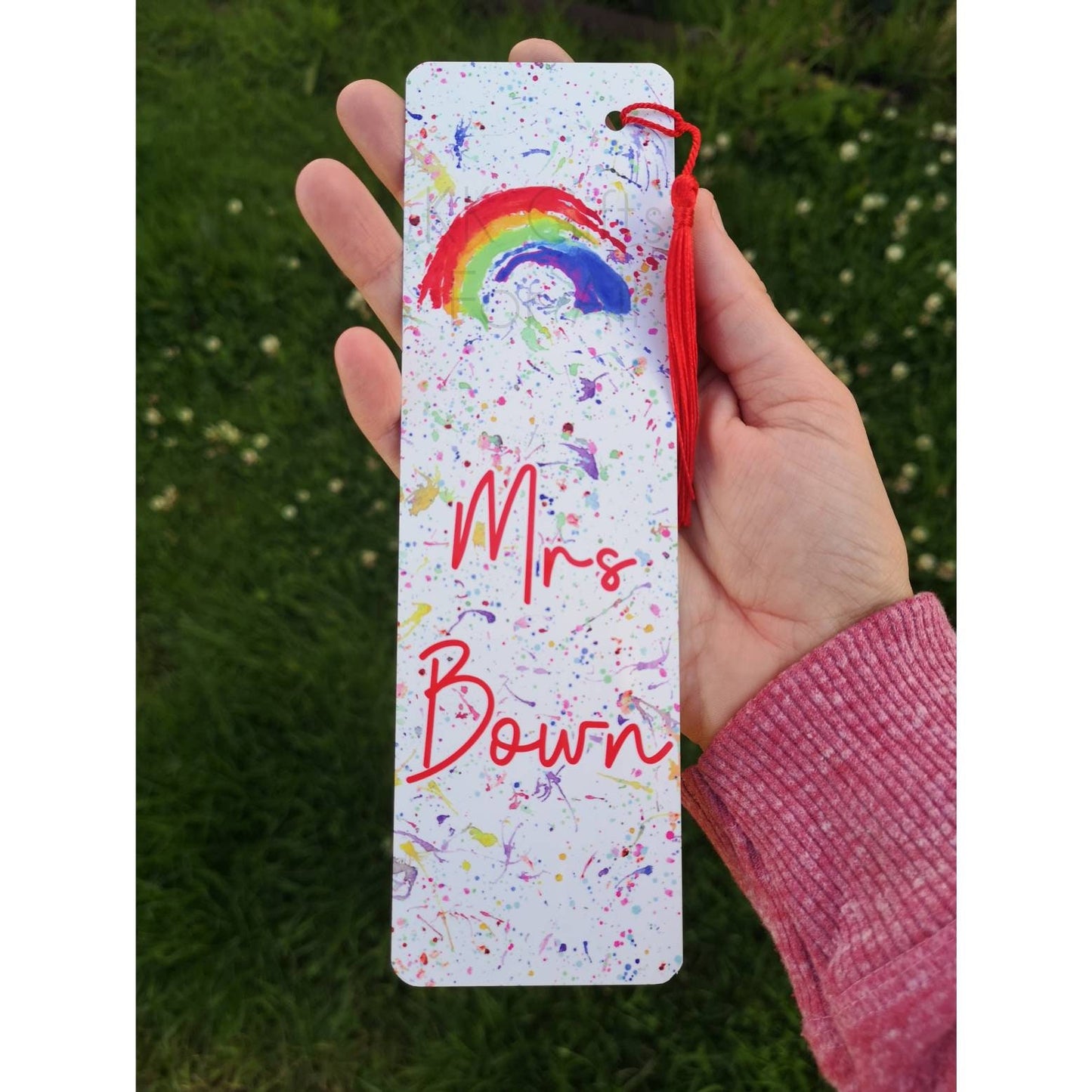 Rainbow bookmark, Personalised Bookmark, Gift For Book Lover, Teacher Gift, Rainbow Colourful Bookmark, Custom Marker, Book Marker, Nan Gift