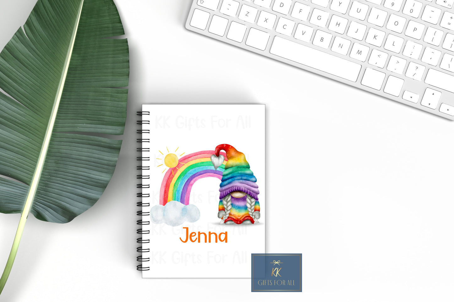 Rainbow Gonk Notebook, Gift For Mum Or Friend, Birthday Gift For Her, Personalised Notepad, A5 Lined Notes, Custom Gnome Notepad, Name,LGBTQ