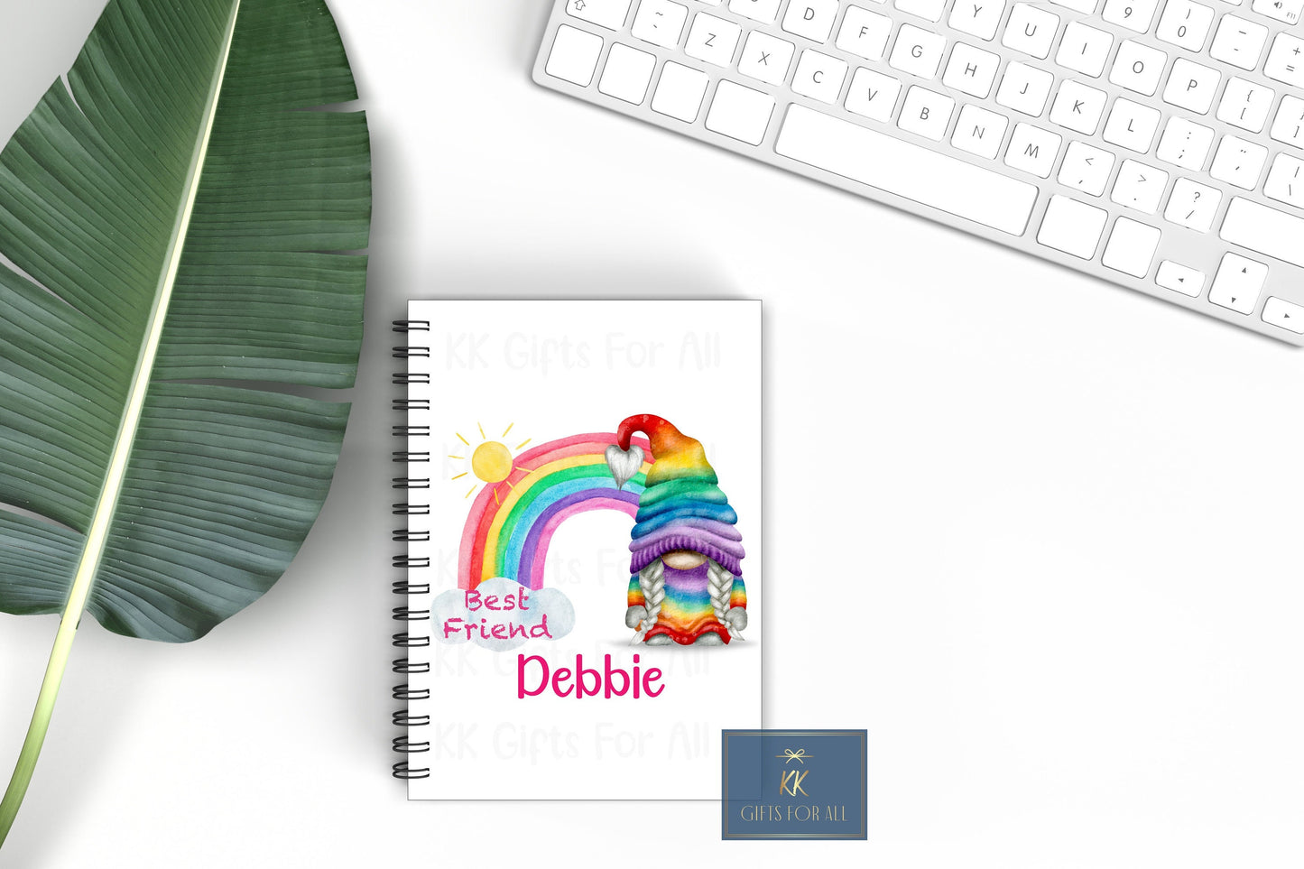 Rainbow Gonk Notebook, Gift For Mum Or Friend, Birthday Gift For Her, Personalised Notepad, A5 Lined Notes, Custom Gnome Notepad, Name,LGBTQ