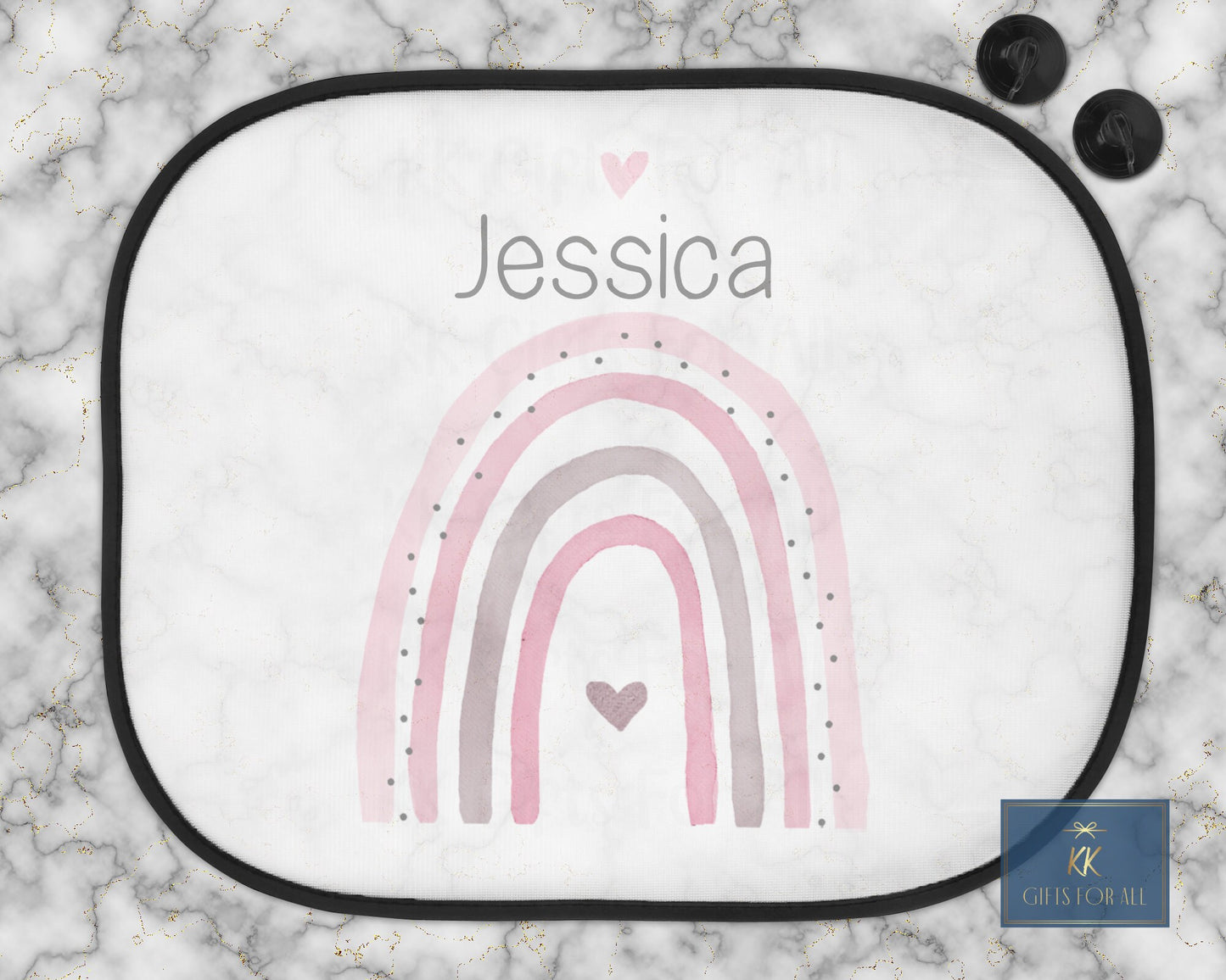 Personalised Car Shade, Sun Shade, Rainbow Baby On Board, Colour Rainbow Name, Car Sun Visor, Gift For Young Girl Or Boy, Baby Shower Gift