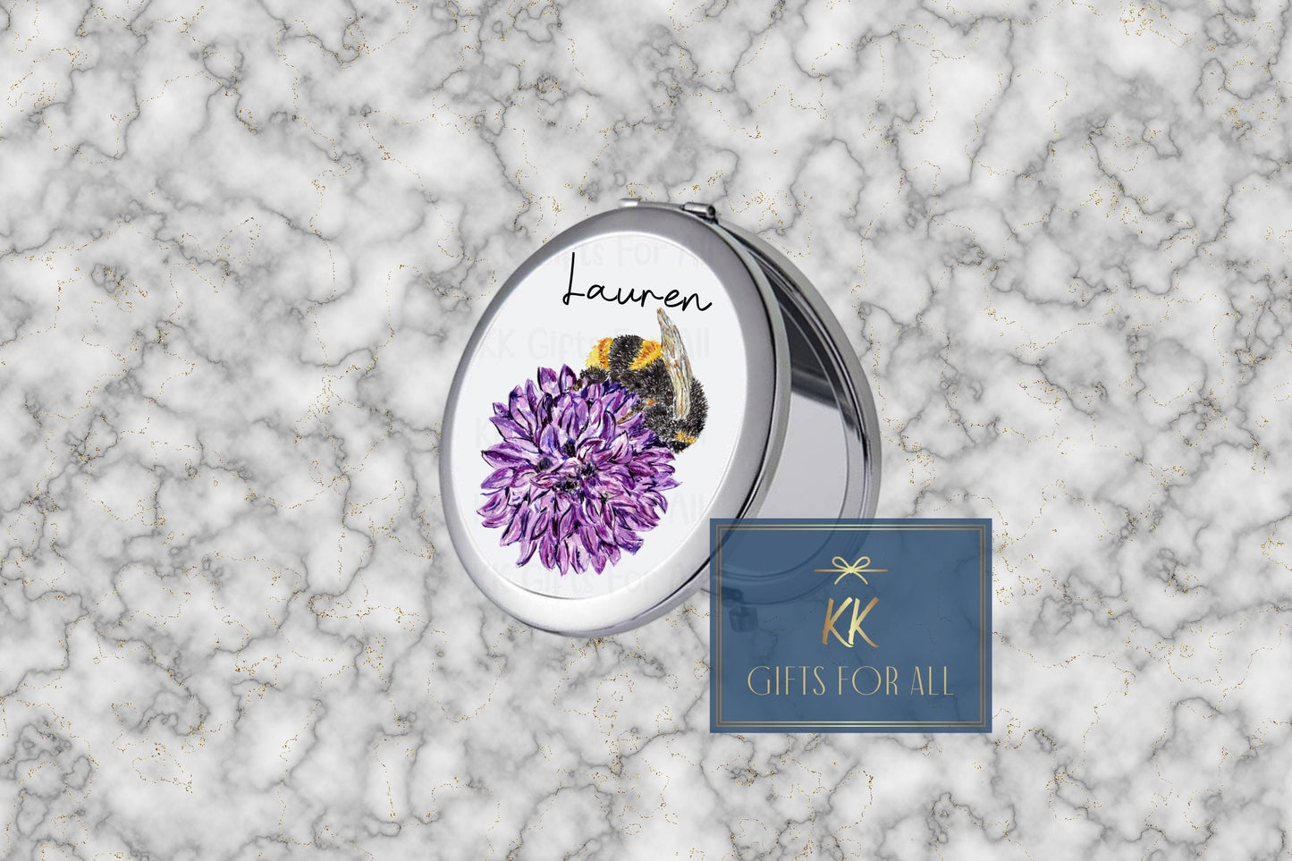 Personalised Bumble Bee Compact Mirror, Gift For Women, Bridesmaid Gift