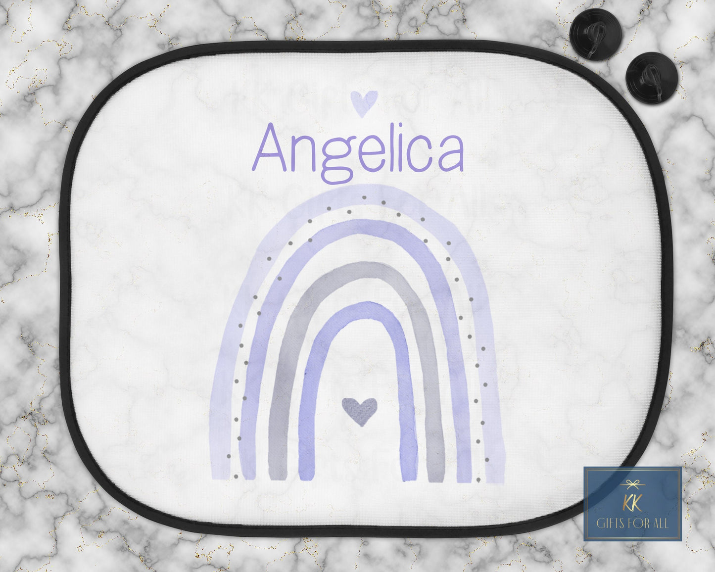 Personalised Car Shade, Sun Shade, Purple Rainbow, Rainbow Name, Car Sun Visor, Sunshade, Gift For Young Girl, Cute Baby Unique Gift, Custom