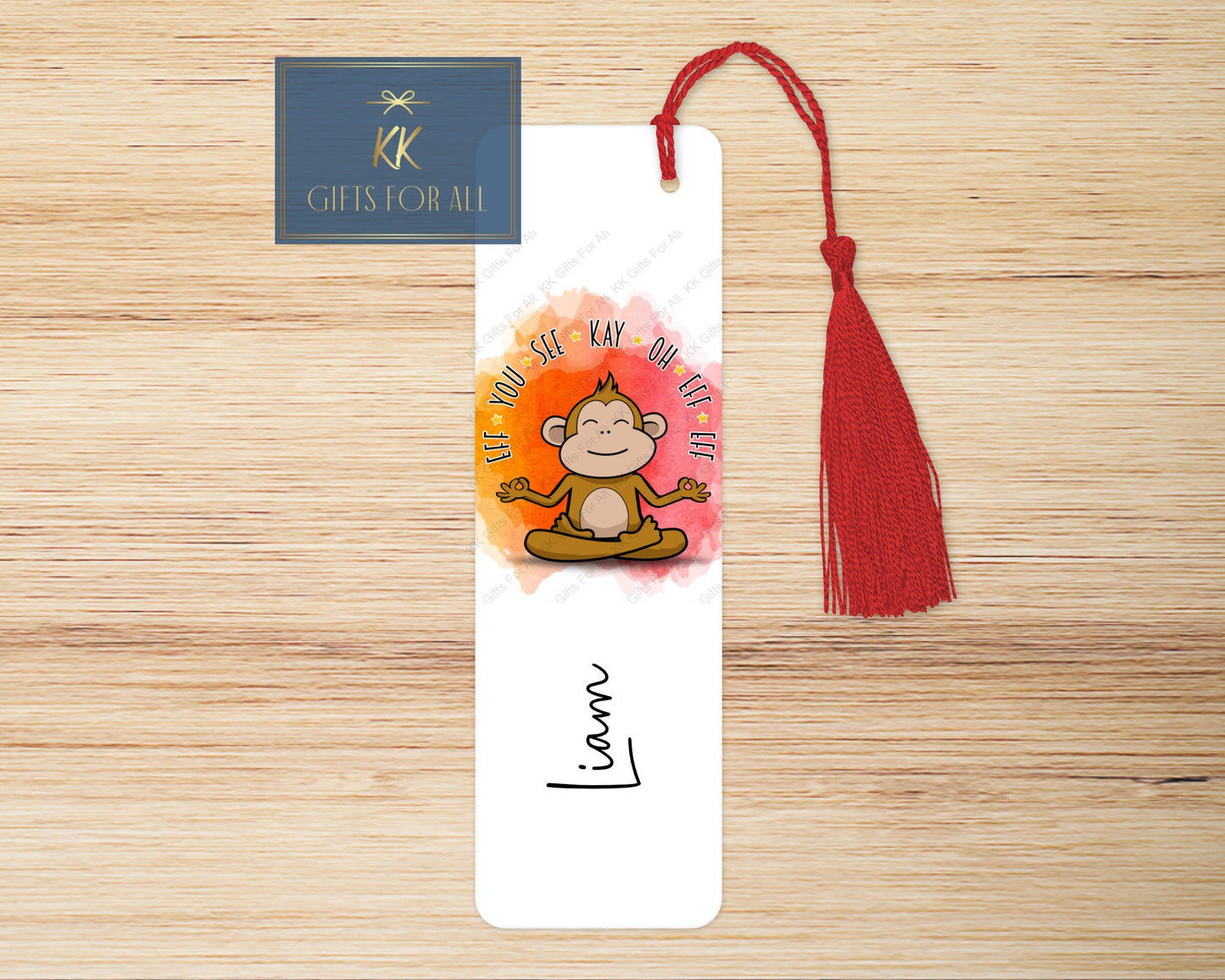 Personalised Rude Bookmark Subtle Monkey Swearing Marker Adult Bookmark Sarcastic Bookmark Letterbox Gift