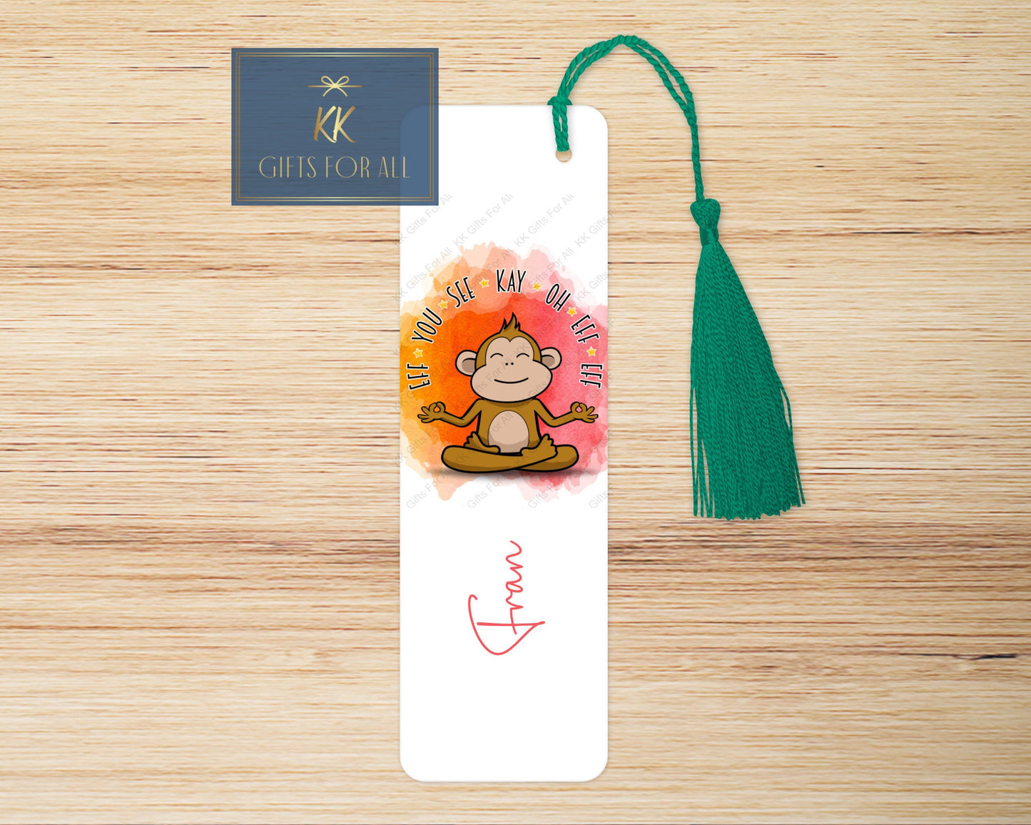 Personalised Rude Bookmark Subtle Monkey Swearing Marker Adult Bookmark Sarcastic Bookmark Letterbox Gift