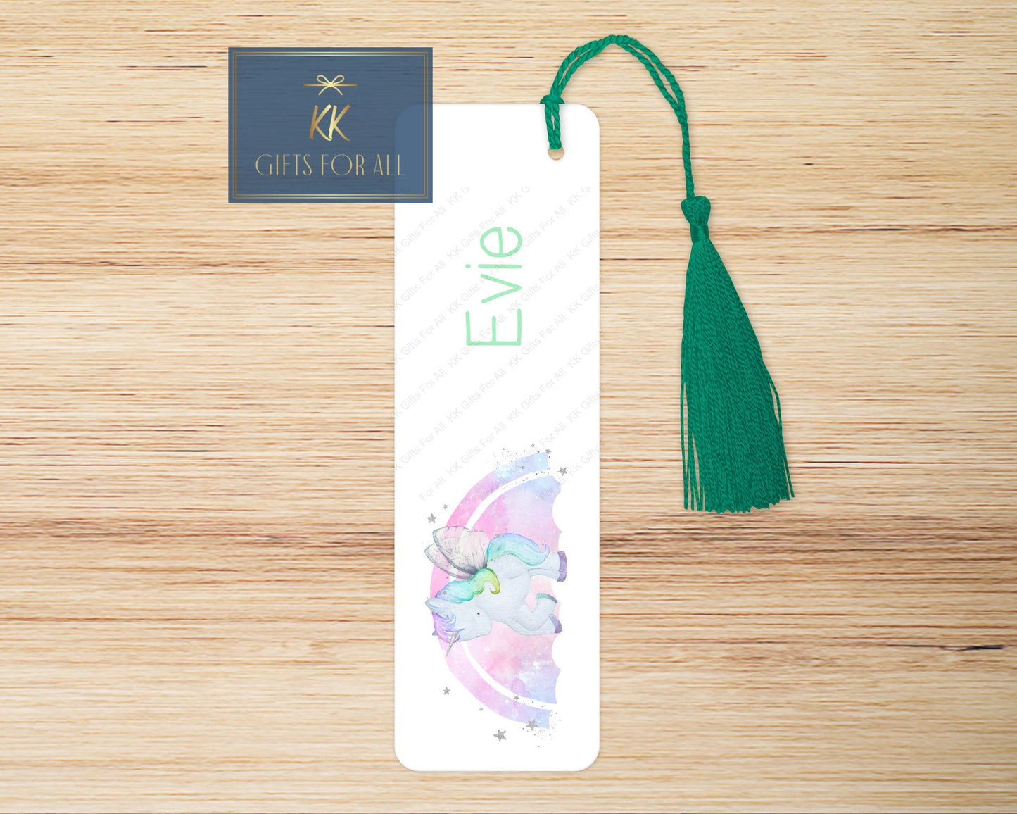 Rainbow Unicorn Bookmark, Personalised Bookmark, Pastel Unicorn Rainbow, Custom Magical Horse, Cute Girls Unicorn Book Marker, Girls Gifts