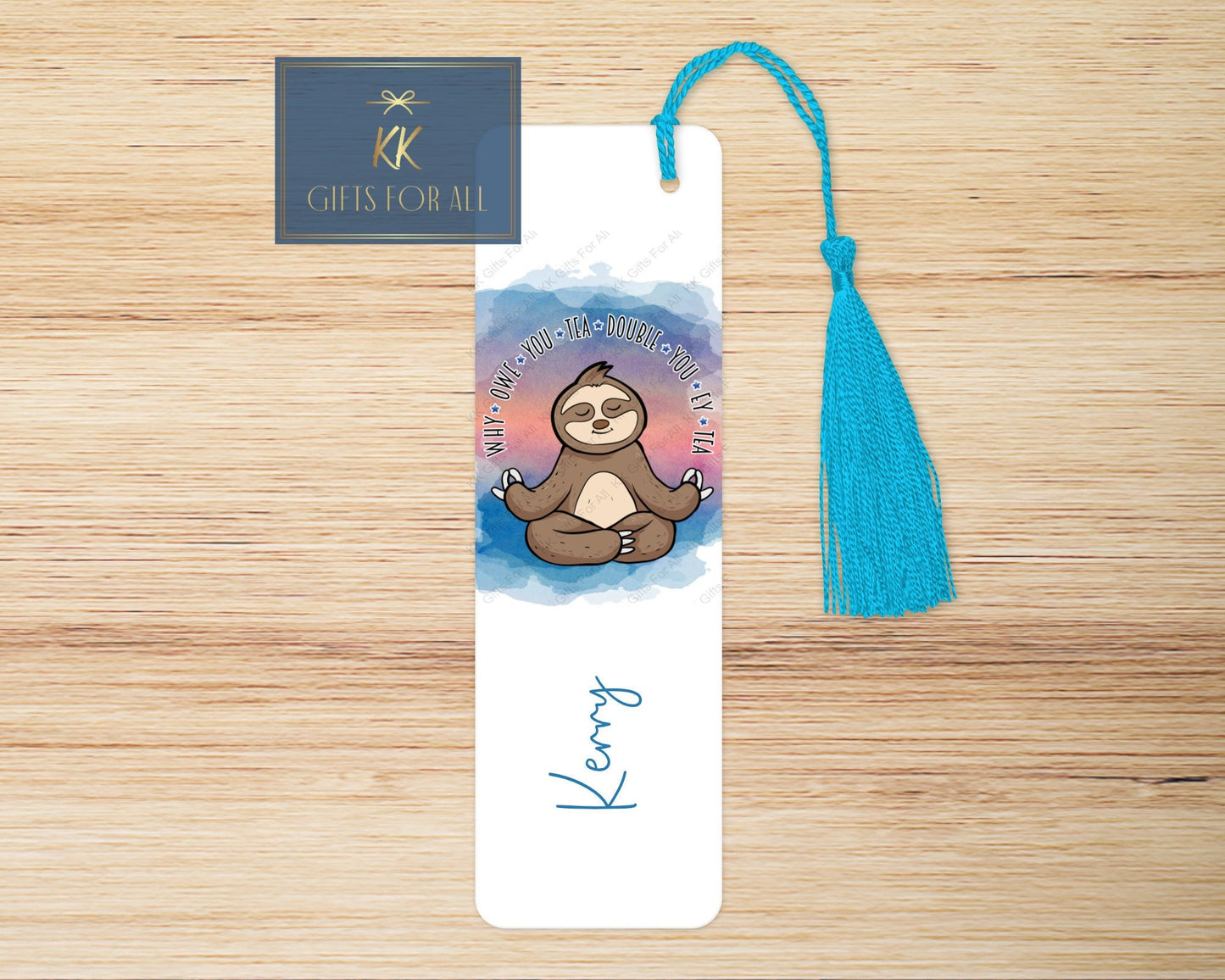 Personalised Subtly Rude Sloth Bookmark, Large Adult Bookmark, Funny Gift For Her