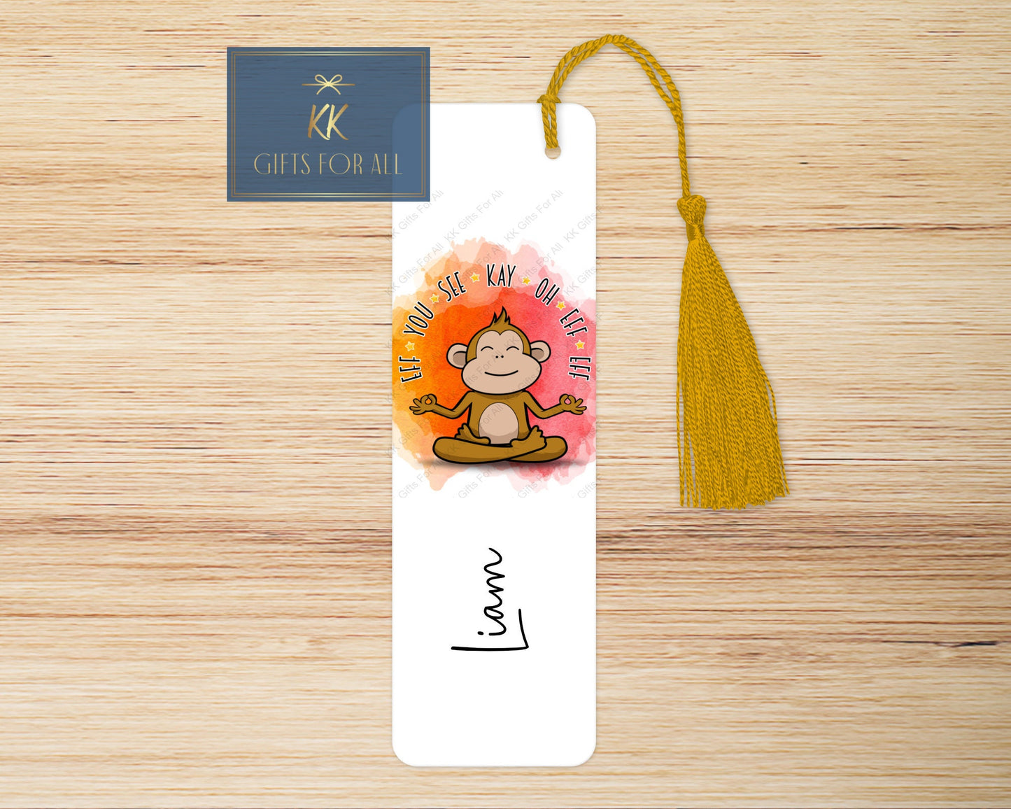 Personalised Rude Bookmark Subtle Monkey Swearing Marker Adult Bookmark Sarcastic Bookmark Letterbox Gift