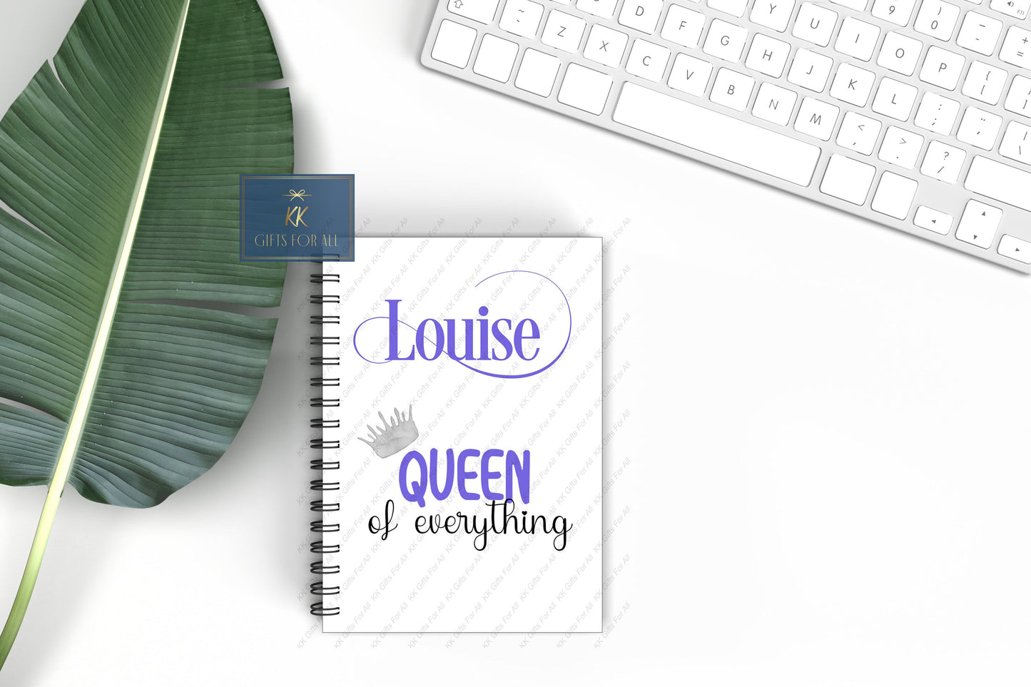 Personalised Queen Notebook, Gift For Mum, Friend, Birthday Gift For Her, Personalised Notepad, A5 Notes, Purple Queen Of Everything Notepad