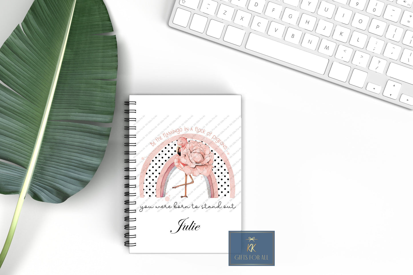 Personalised Flamingo A5 Notebook, Gift For Mum, Friend, Birthday Gift For Her, Personalised Notepad, Flamingo Pink Tall Bird Gift Ideas