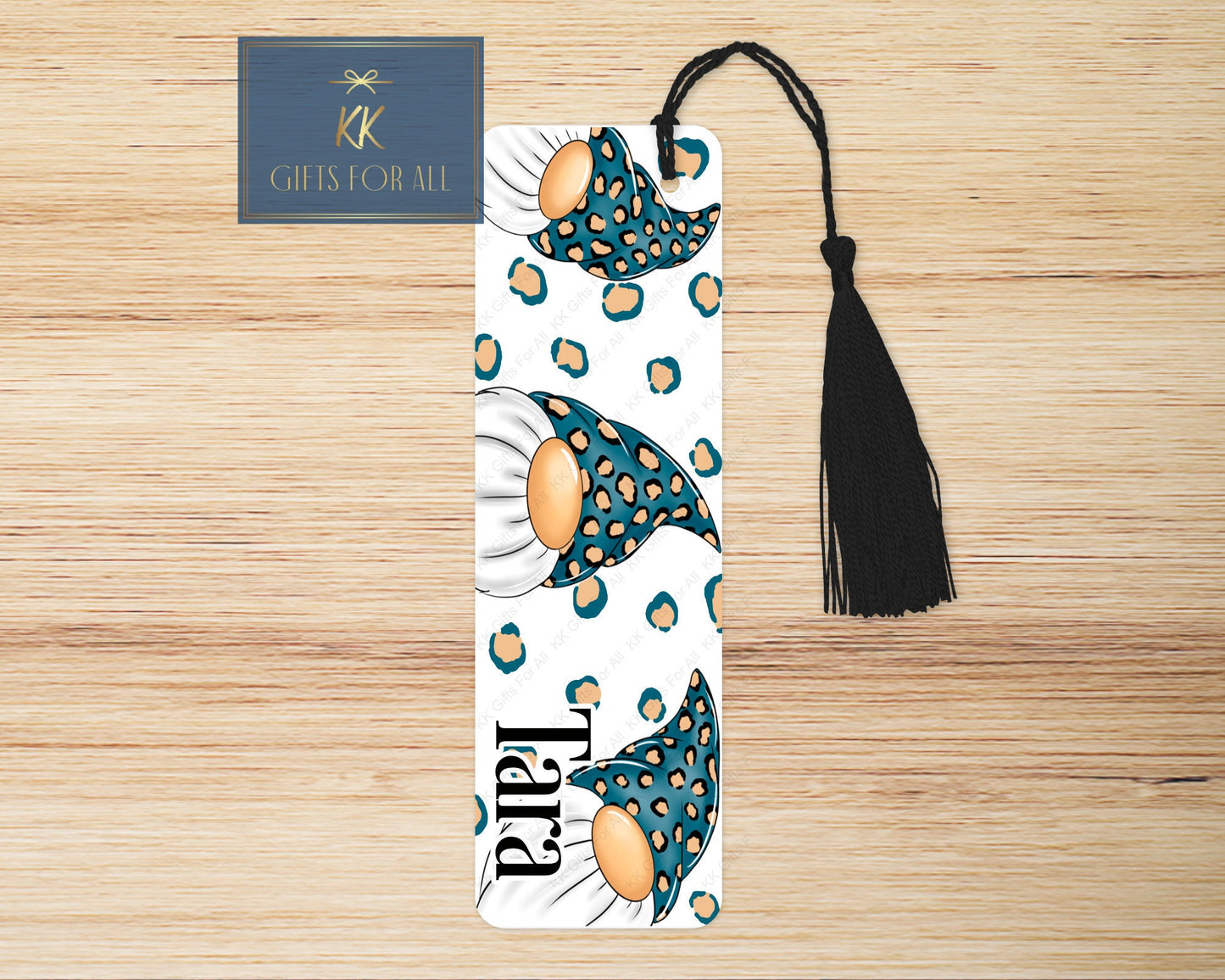 Leopard Teal Gonk Bookmark, Personalised Bookmark, Leopard Print Gnome, Letterbox Gifts, Gifts For Her, Gonk Fan Gifts, Gonk Bookmark, Teal