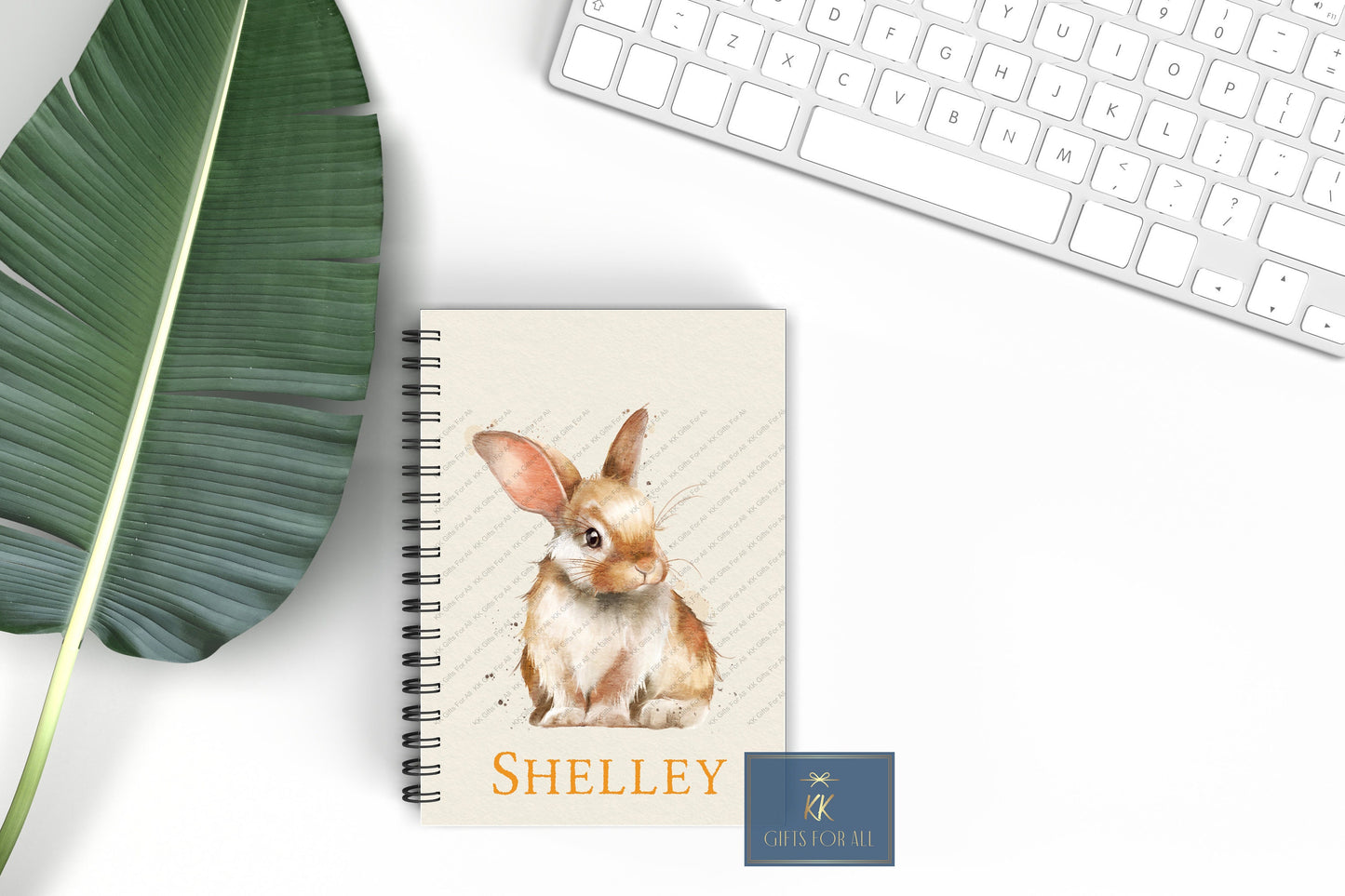 Personalised A5 Bunny Notebook, Rabbit Thank You Gift For Her