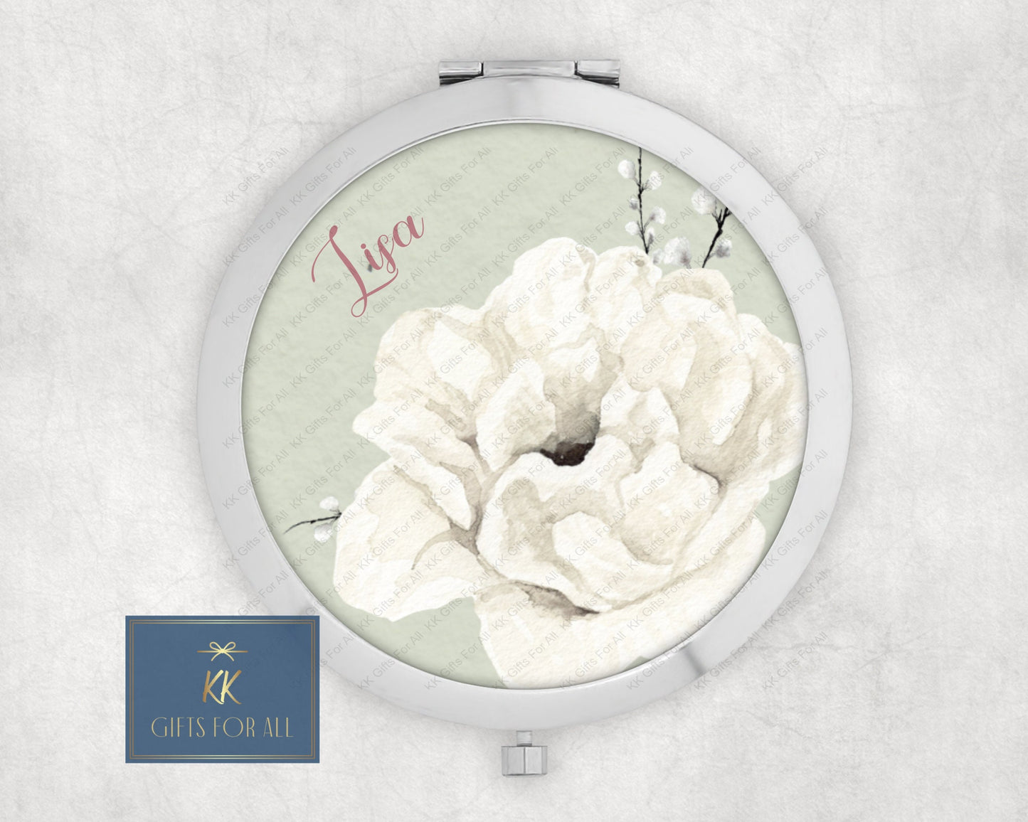 Personalised Compact Mirror, Gift For Her, Bridesmaid Gift, Thank you Gift, Gift For Best Friend, Round Mirror, Wedding Party Thank You Gift