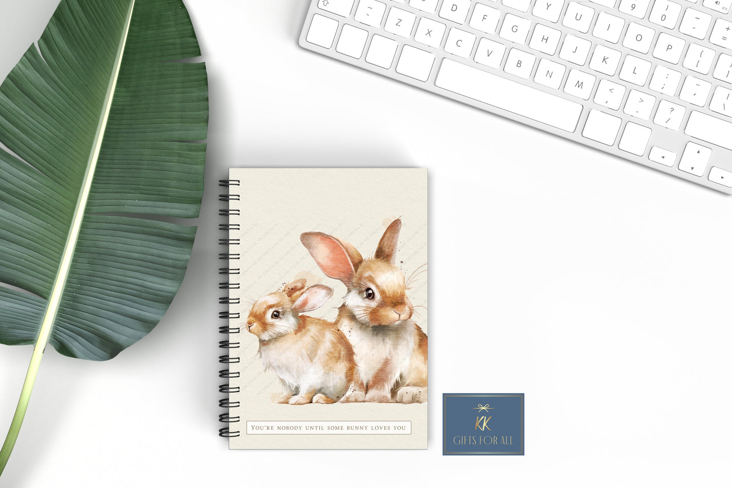 Personalised Bunnies Notebook, Bunny Rabbit A5 Notebook
