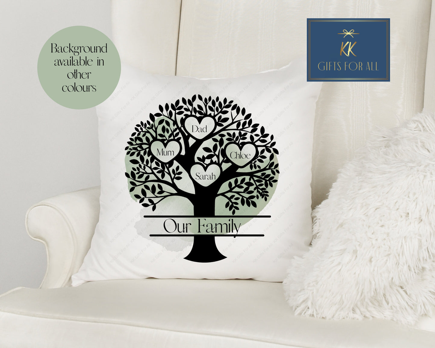 Personalised Family Cushion, Family Tree Cushion, Family Keepsake Gift, Family Tree Home Decor Pillow