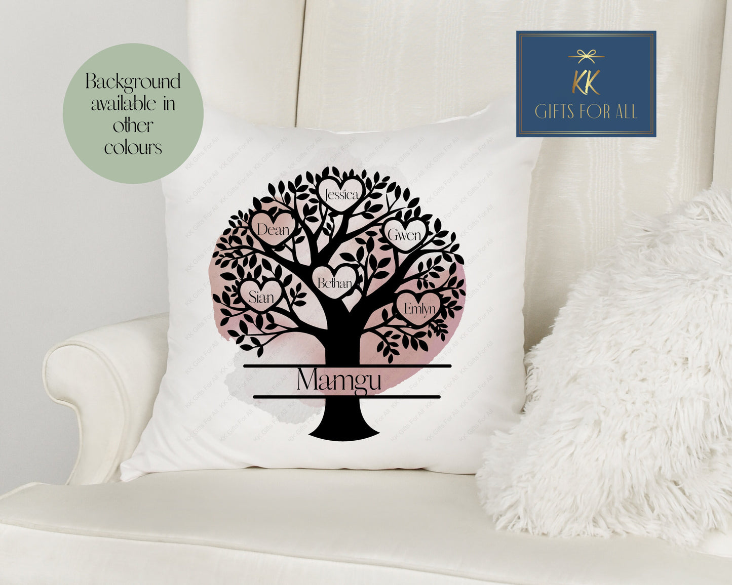 Personalised Family Cushion, Family Tree Cushion, Family Keepsake Gift, Family Tree Home Decor Pillow