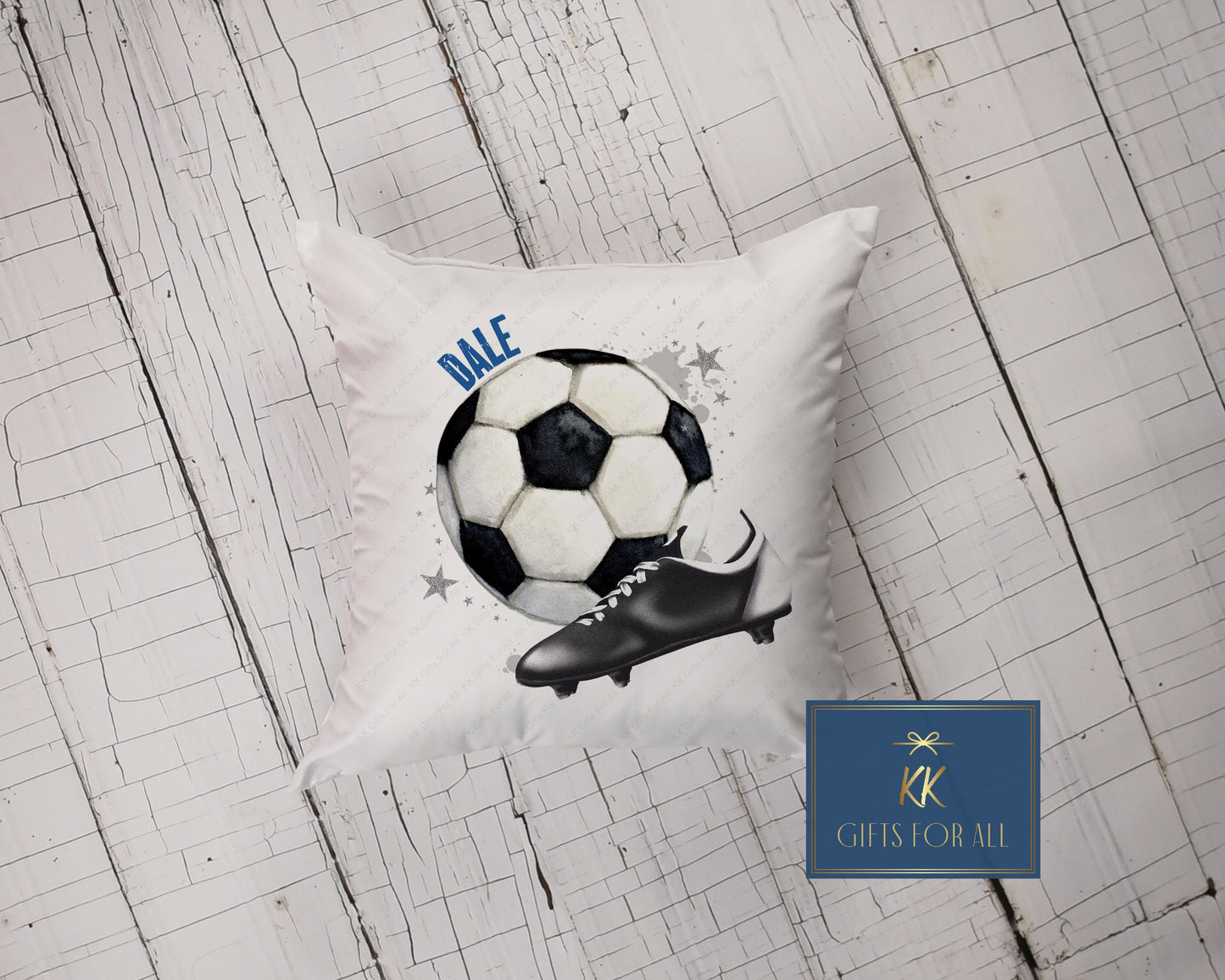 Personalised Football Cushion, Dad Football Pillow, Football Lover Gift, Sports Gift For Kids