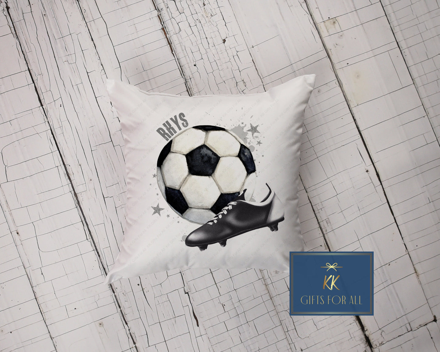 Personalised Football Cushion, Dad Football Pillow, Football Lover Gift, Sports Gift For Kids